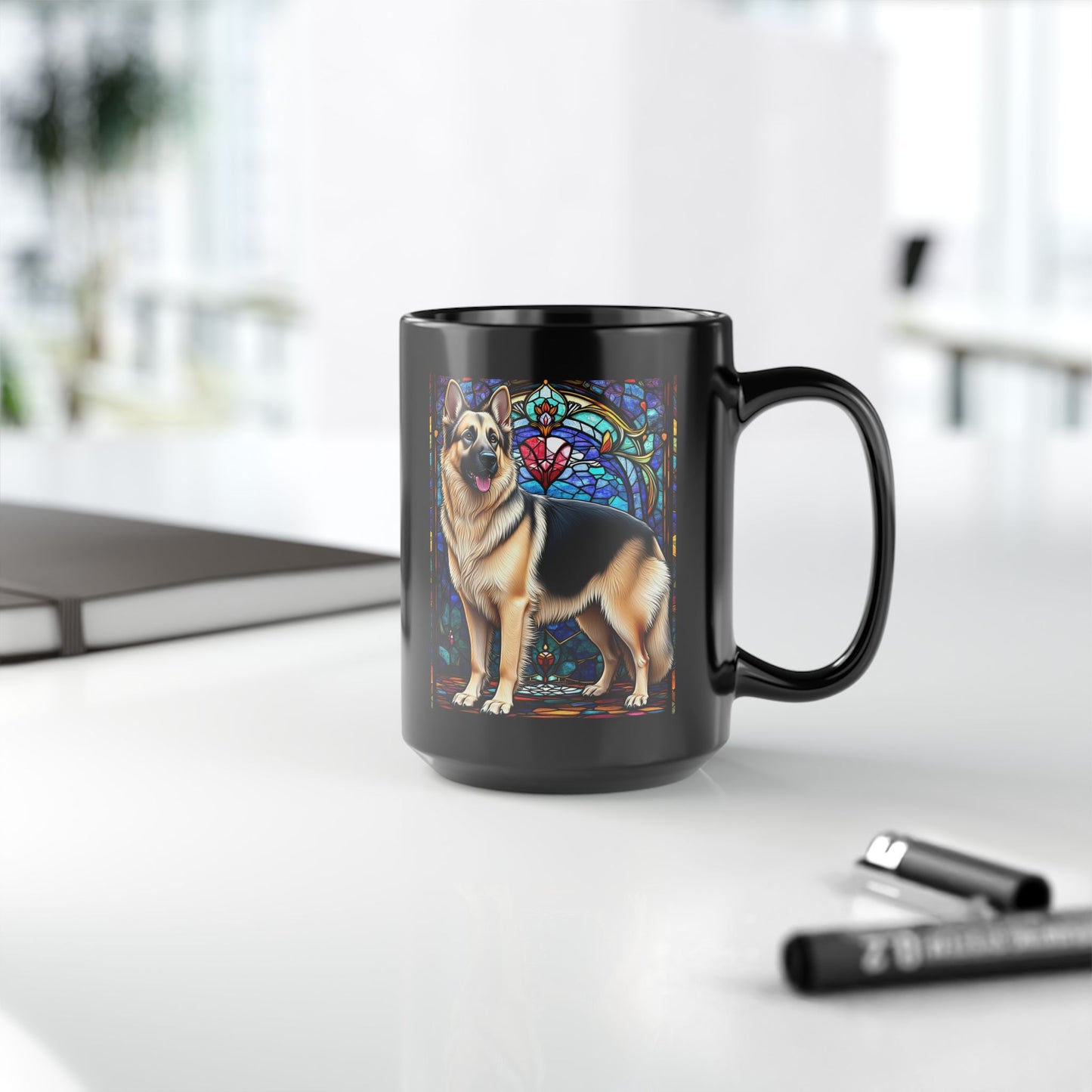 German Shepherd (Black & Cream) Personalized Mug, Pet Lover Mug, Dog Coffee Mug, Custom Name Mug, Dog Lover Gift, Dog-Themed Mug, GS Mug