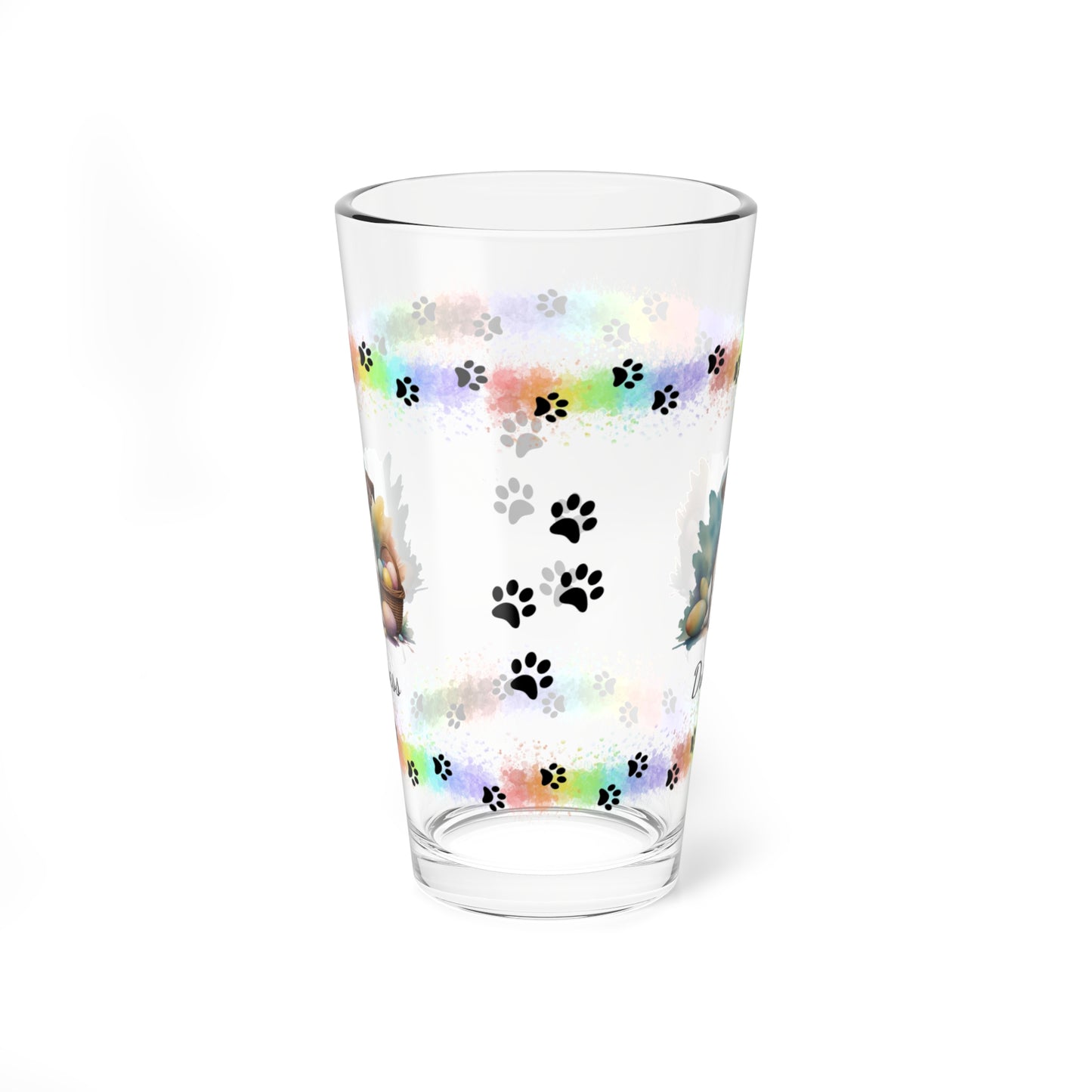 Jack Russell Terrier (Brown & White) Personalized Easter Puppy 16oz Pint Glass - Custom Dog Design, Mental Health Gift, Easter Décor, and Festive Celebrations