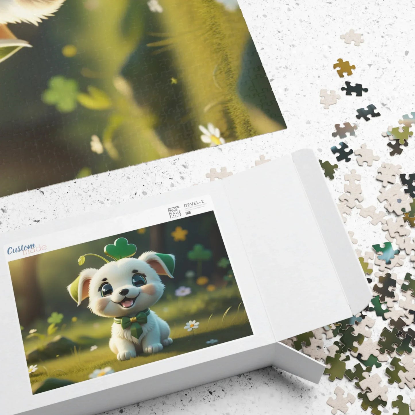 Shop our premium gaelic gratitude puppy st patricks day mental health puzzle from MySisterIsASurvivor.