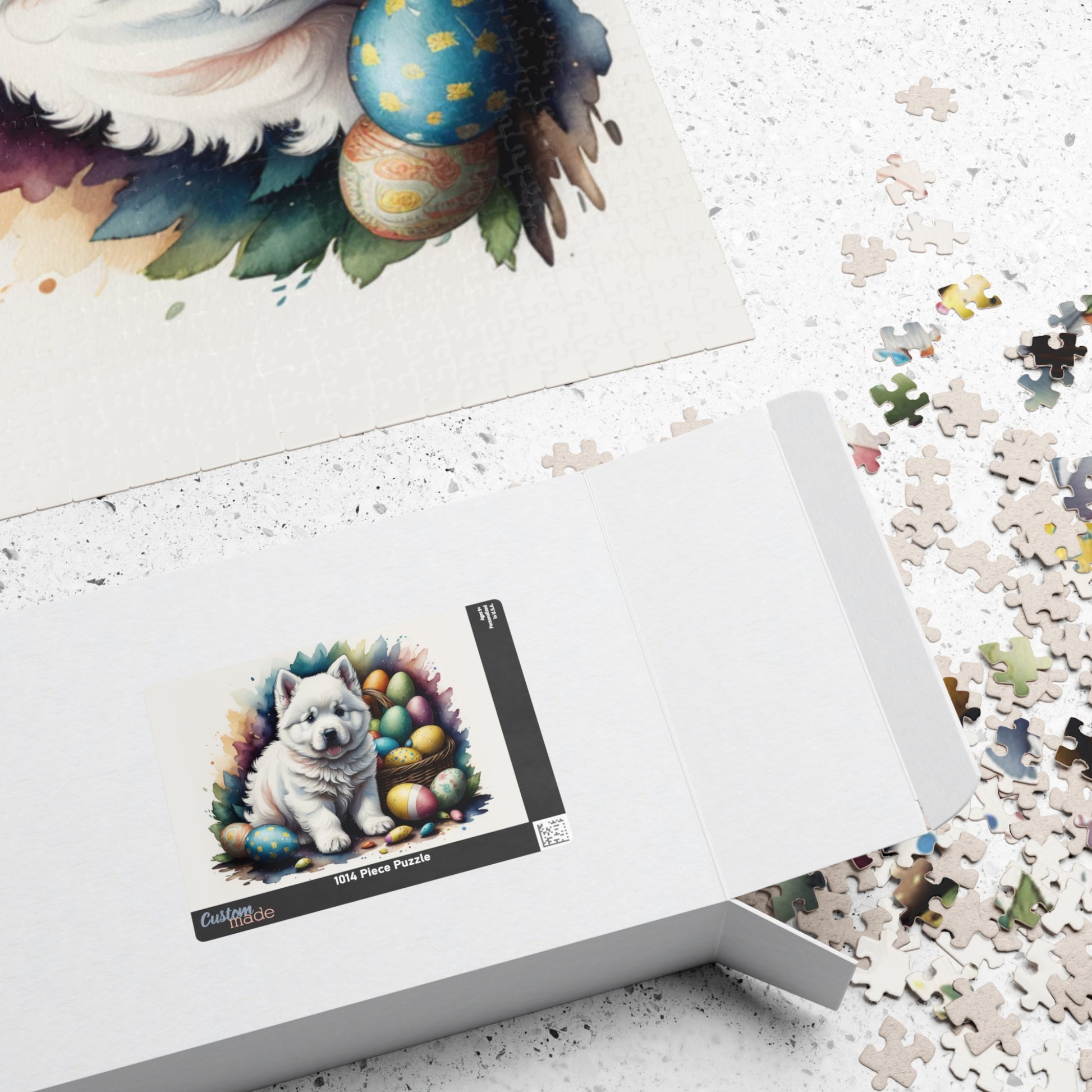 Samoyed Easter Puppy Puzzle - Dog Lovers, Mental Health Benefits, Holiday Fun, Mindfulness, Stress Relief, Festive Gift