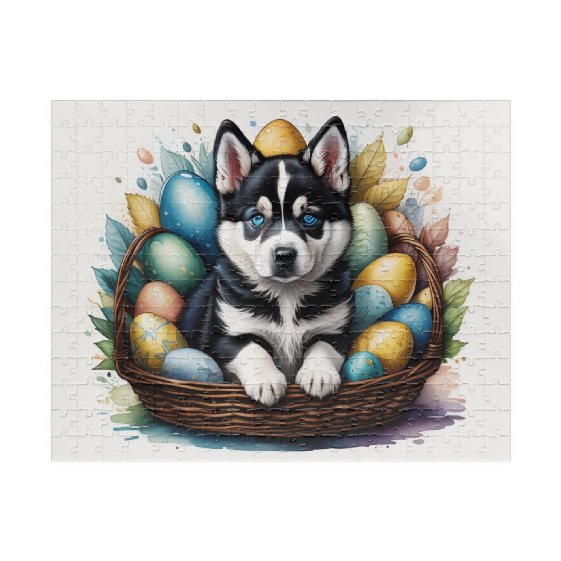 Siberian Husky Easter Puppy Puzzle - Dog Lovers, Mental Health Benefits, Holiday Fun, Mindfulness, Stress Relief, Festive Gift