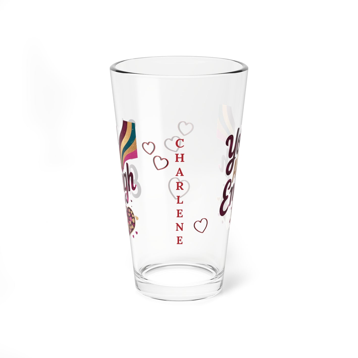 You Are Enough: Personalized Valentine's Day Affirmation Pint Glass – Valentine's Day Self-Care Gift, Mindful Positivity Drinkware