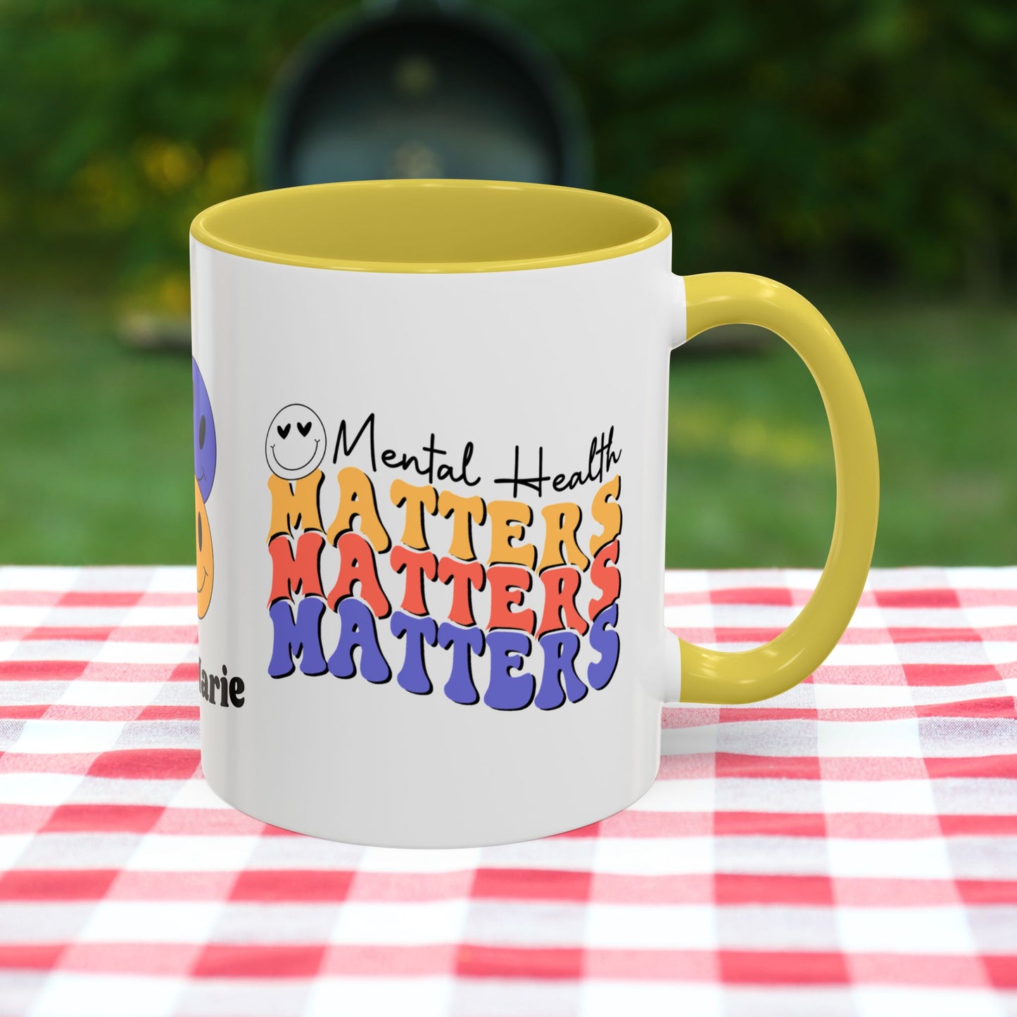 Mental Health Matters - Custom Retro Uplifting Mug for Mental Health Support & Emotional Well-Being