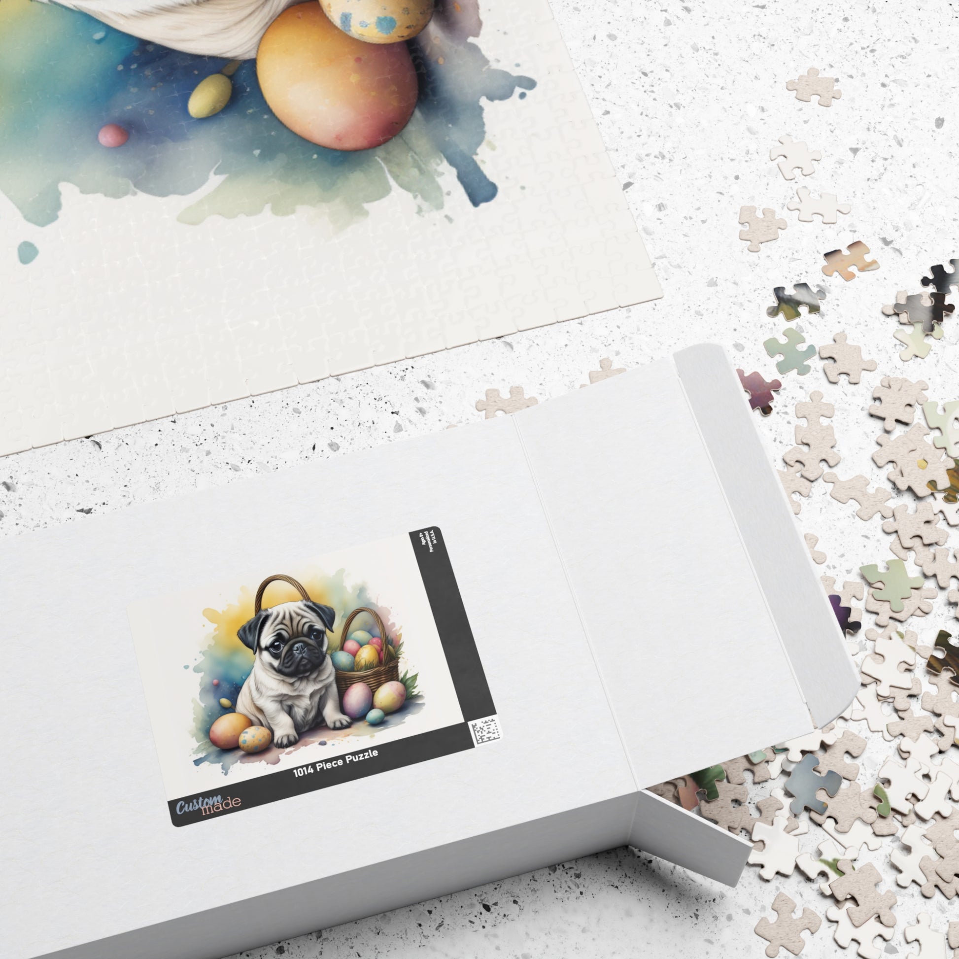 Pug Easter Puppy Puzzle - Dog Lovers, Mental Health Benefits, Holiday Fun, Mindfulness, Stress Relief, Festive Gift