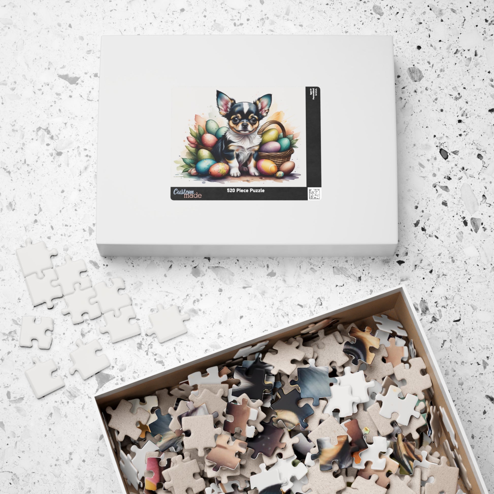 Chihuahua (Blue Tri) Easter Puppy Puzzle - Dog Lovers, Mental Health Benefits, Holiday Fun, Mindfulness, Stress Relief, Festive Gift