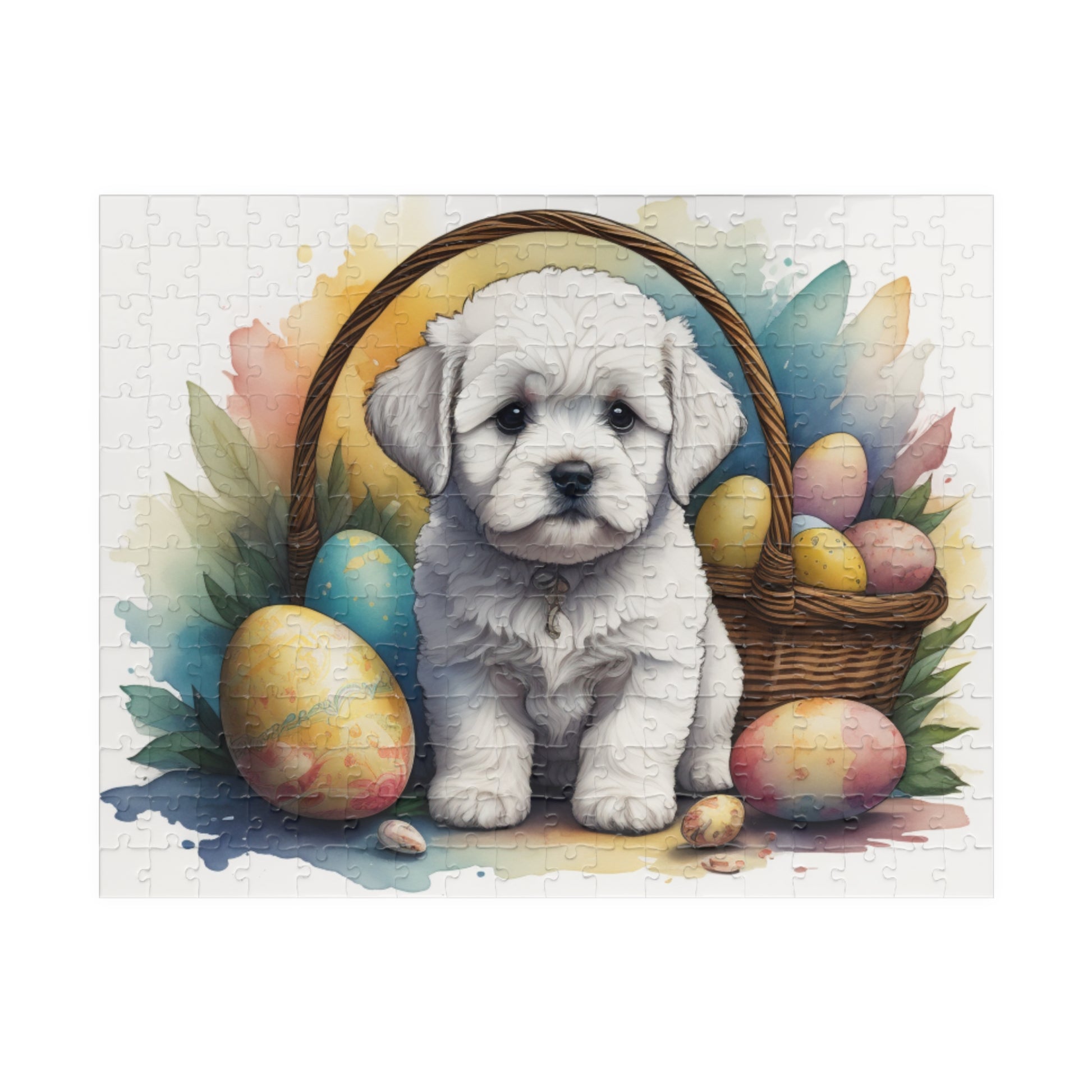 Bichon Frise Easter Puppy Puzzle - Dog Lovers, Mental Health Benefits, Holiday Fun, Mindfulness, Stress Relief, Festive Gift