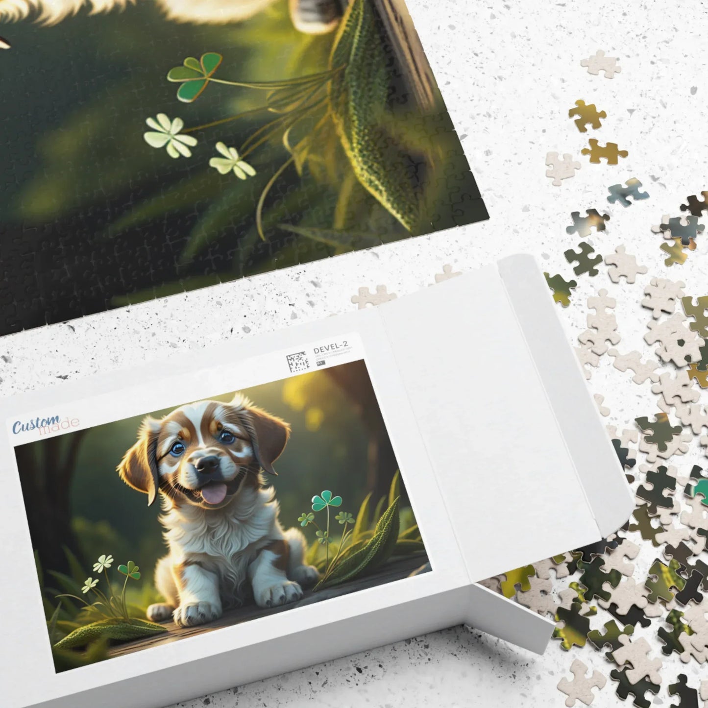 Shop our premium zenful zigzags of puppy zen st patricks day mental health puzzle from MySisterIsASurvivor.