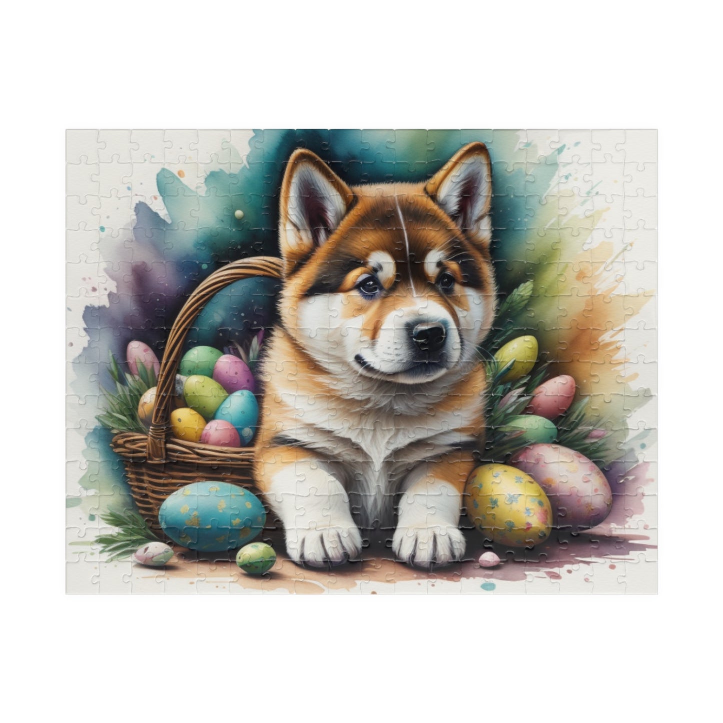 Akita Easter Puppy Puzzle - Dog Lovers, Mental Health Benefits, Holiday Fun, Mindfulness, Stress Relief, Festive Gift