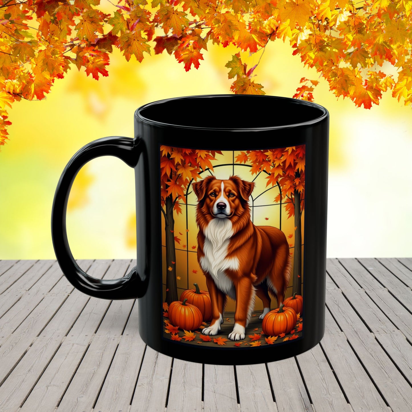 Australian Shepherd Red - Fall dog coffee mug, custom herding breed lover gift for Aussie owners