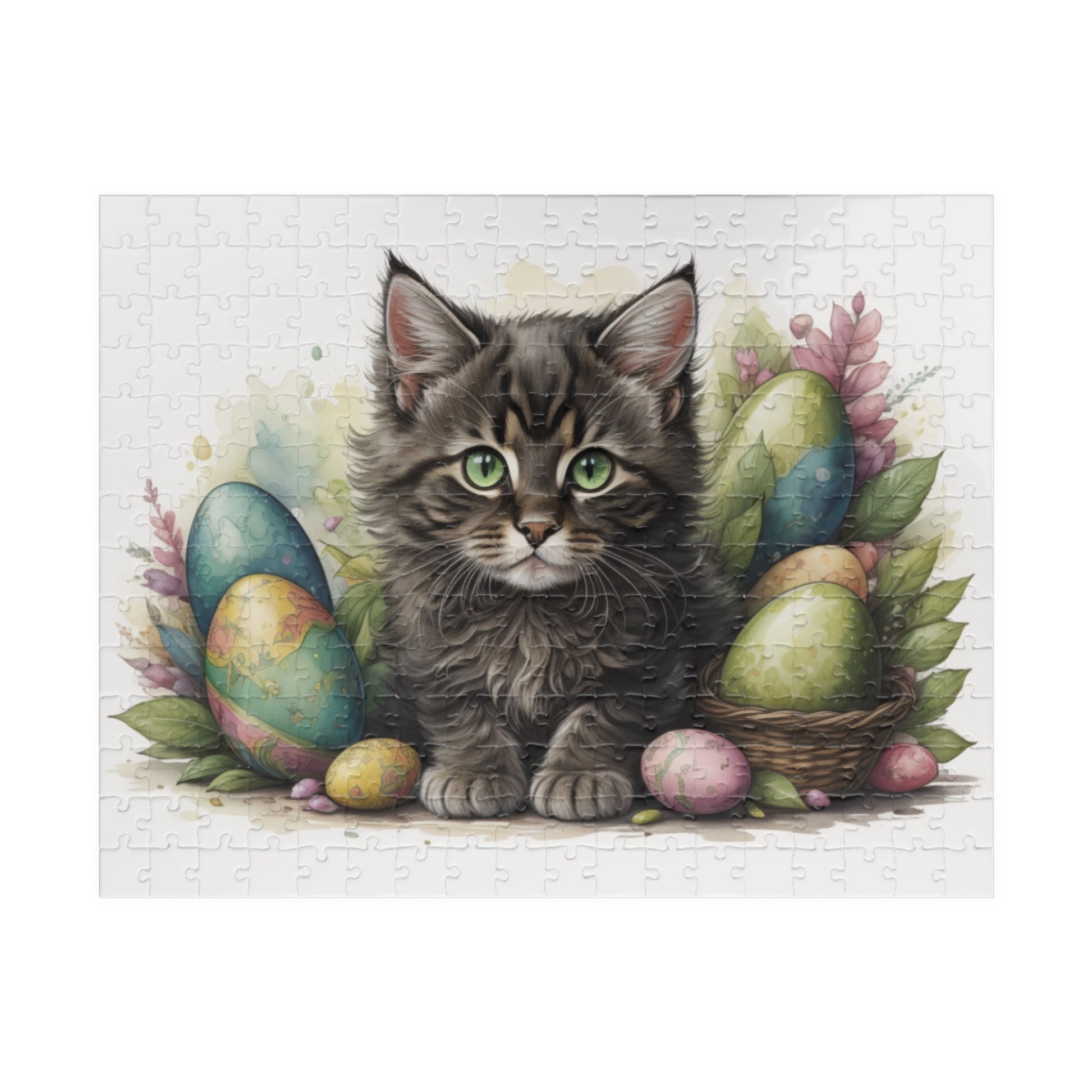 Maine Coon Easter Kitten Puzzle - Cat Lovers, Mental Health Benefits, Holiday Fun, Mindfulness, Stress Relief, Festive Gift