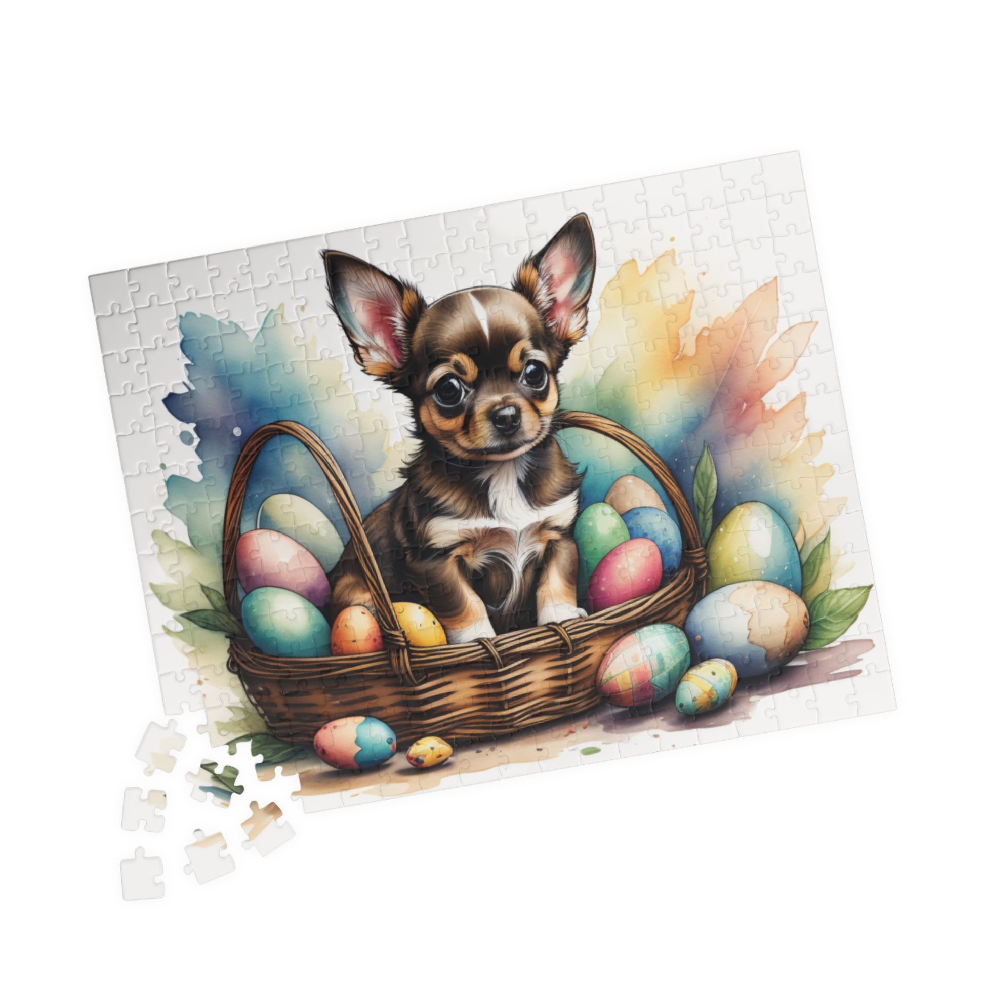 Chihuahua (Black Tri) Easter Puppy Puzzle - Dog Lovers, Mental Health Benefits, Holiday Fun, Mindfulness, Stress Relief, Festive Gift