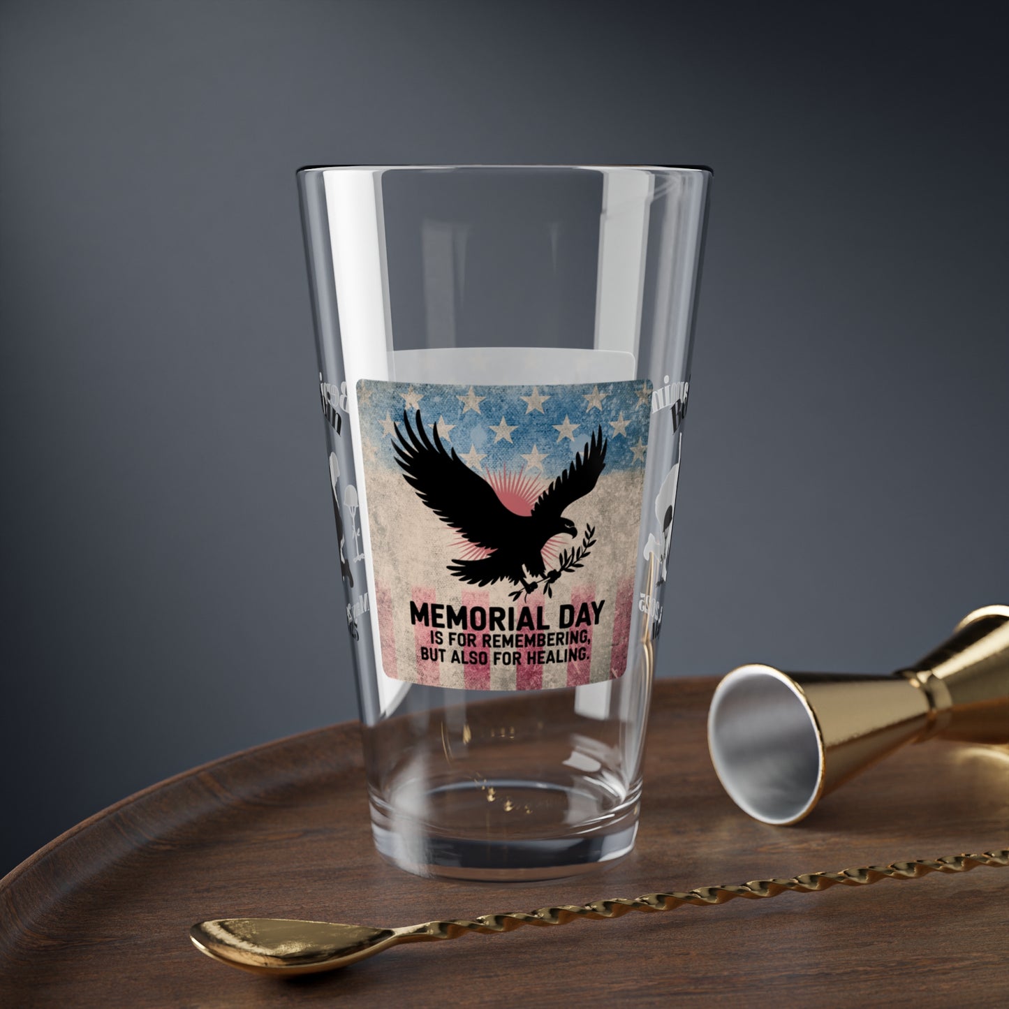 Personalized Memorial Day Pint Glass - "Memorial Day Is For Remembering", PTSD Awareness Gift for Veterans & Memorial Days