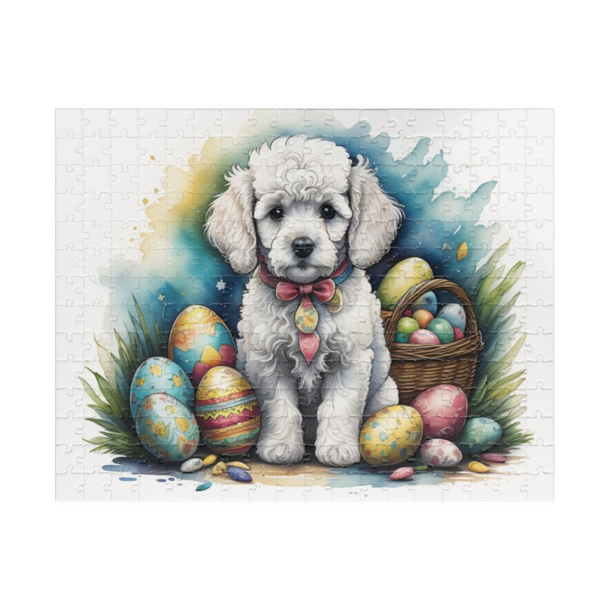Poodle (White) Easter Puppy Puzzle - Dog Lovers, Mental Health Benefits, Holiday Fun, Mindfulness, Stress Relief, Festive Gift