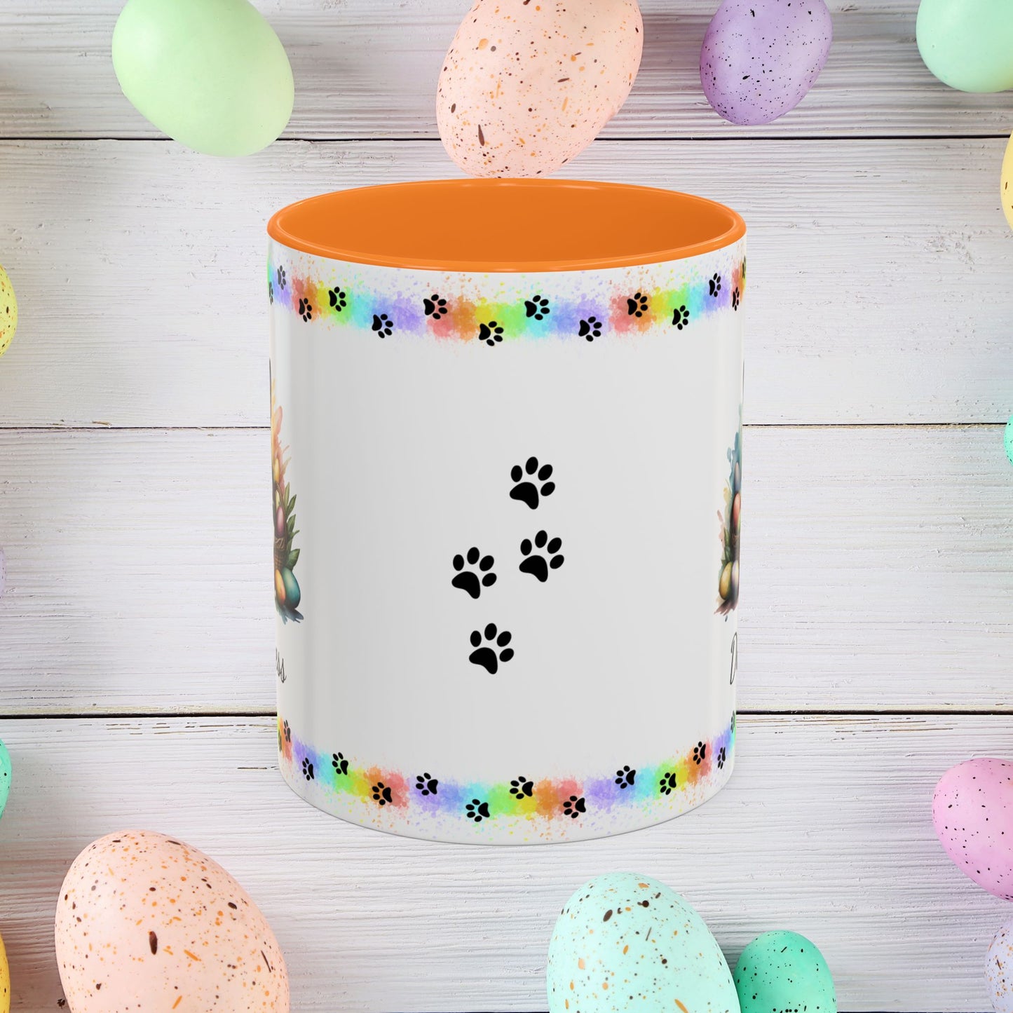 Boston Terrier Easter puppy coffee mug, personalized cute dog gift for mental health support and cozy sipping