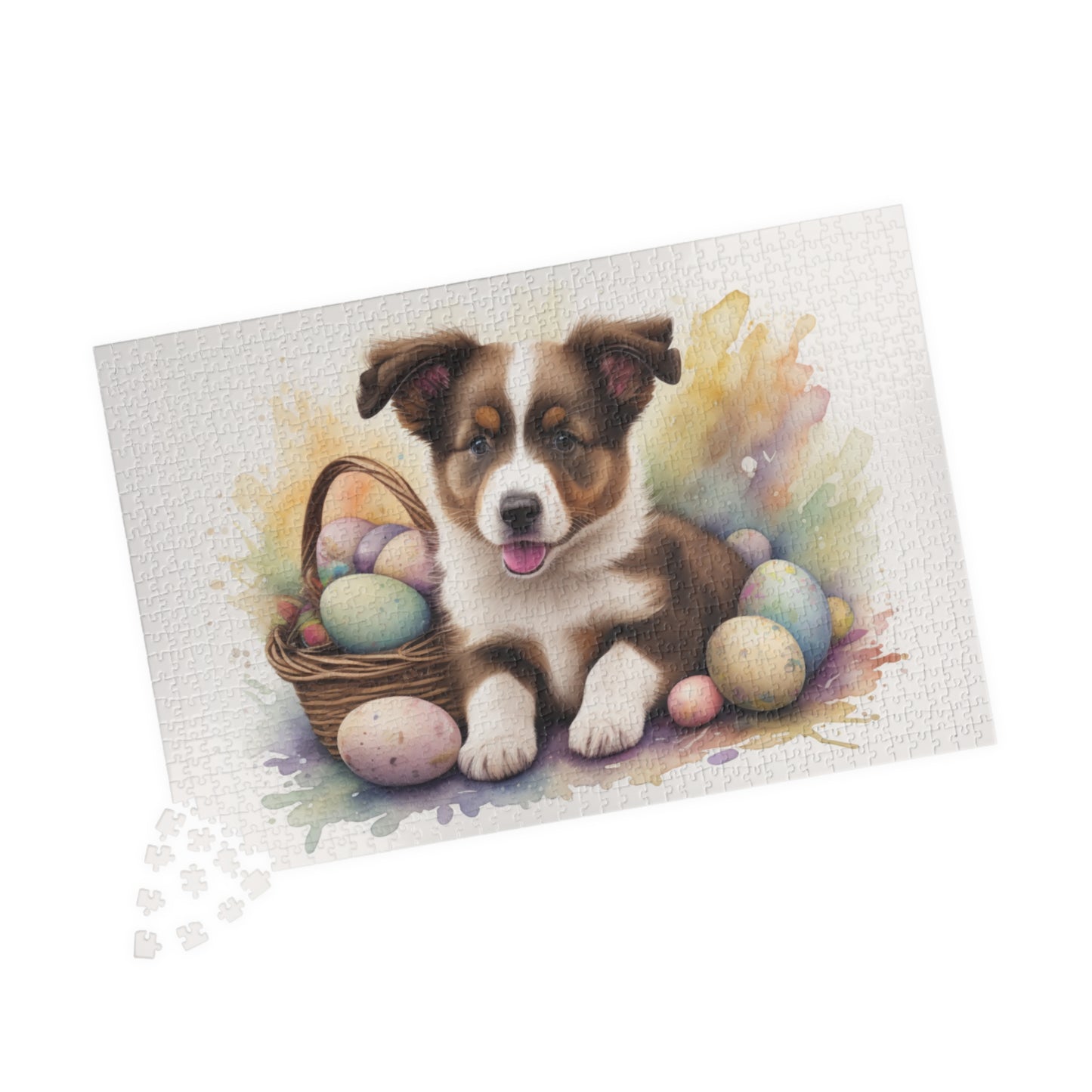Border Collie (Brown & White) Easter Puppy Puzzle - Dog Lovers, Mental Health Benefits, Holiday Fun, Mindfulness, Stress Relief, Festive Gift