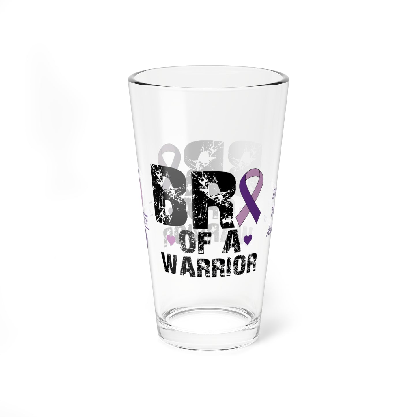 Bro of a Warrior: Personalized Domestic Violence Awareness Warrior Pint Glass - Proud Family Member
