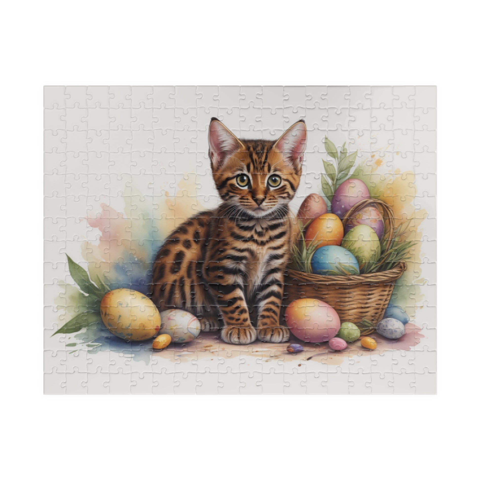 Bengal Easter Kitten Puzzle - Cat Lovers, Mental Health Benefits, Holiday Fun, Mindfulness, Stress Relief, Festive Gift