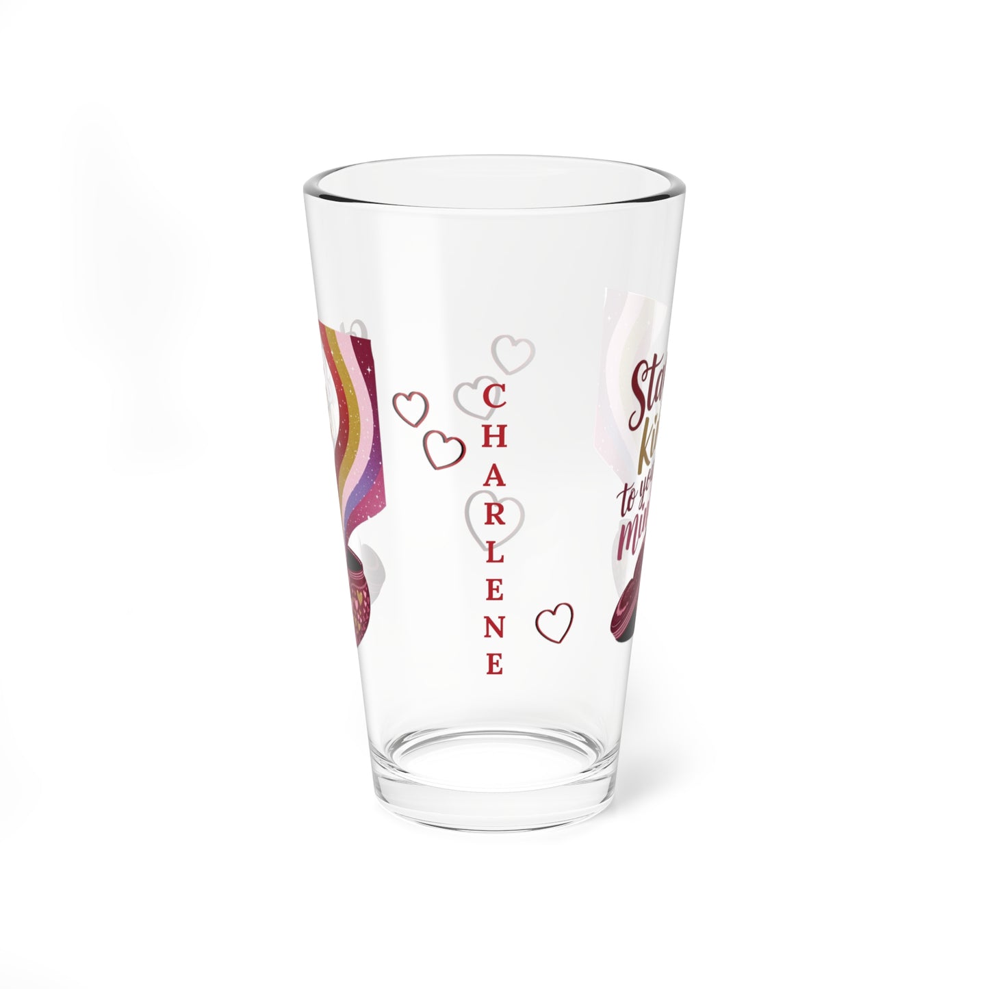 Stay Kind To Your Mind: Personalized Valentine's Day Affirmation Pint Glass – Valentine's Day Self-Care Gift, Mindful Positivity Drinkware