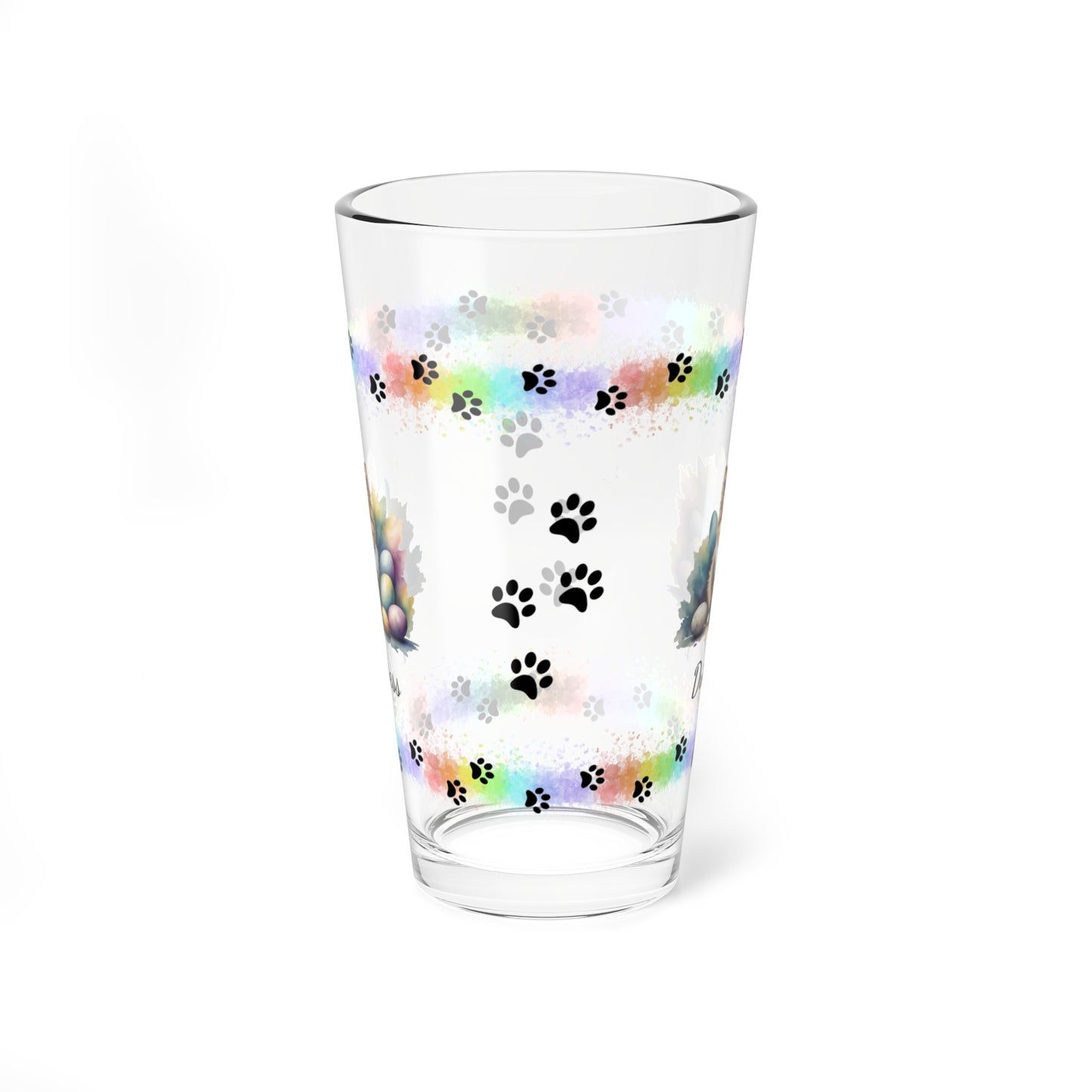 Pomeranian (Cream Sable) Personalized Easter Puppy 16oz Pint Glass - Custom Dog Design, Mental Health Gift, Easter Décor, and Festive Celebrations