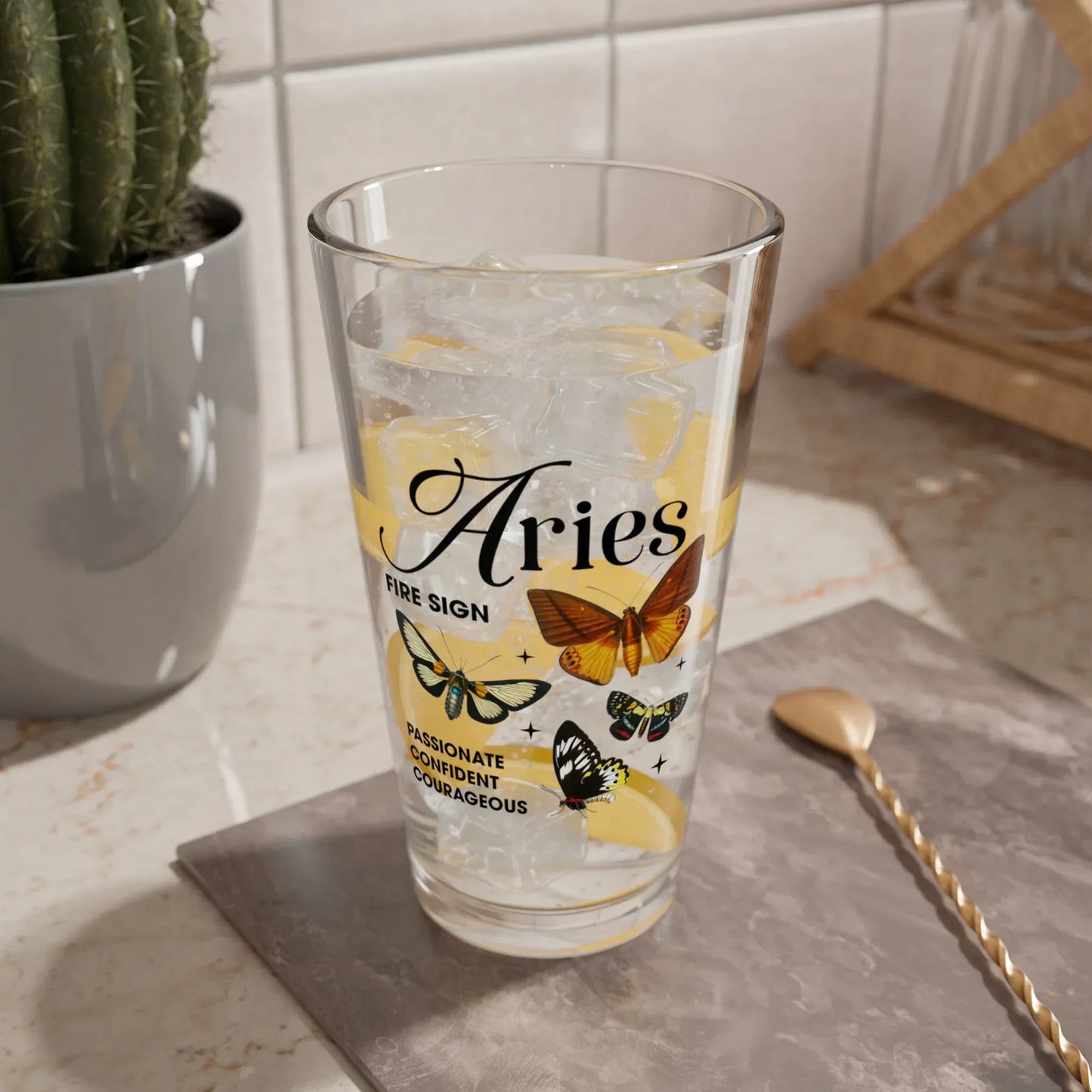 Shop our premium aries zodiac pint glass 16oz from MySisterIsASurvivor.