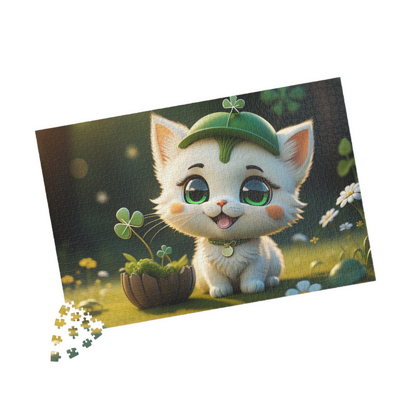 Clover Comfort Cat - St. Patrick's Day Mental Health Puzzle