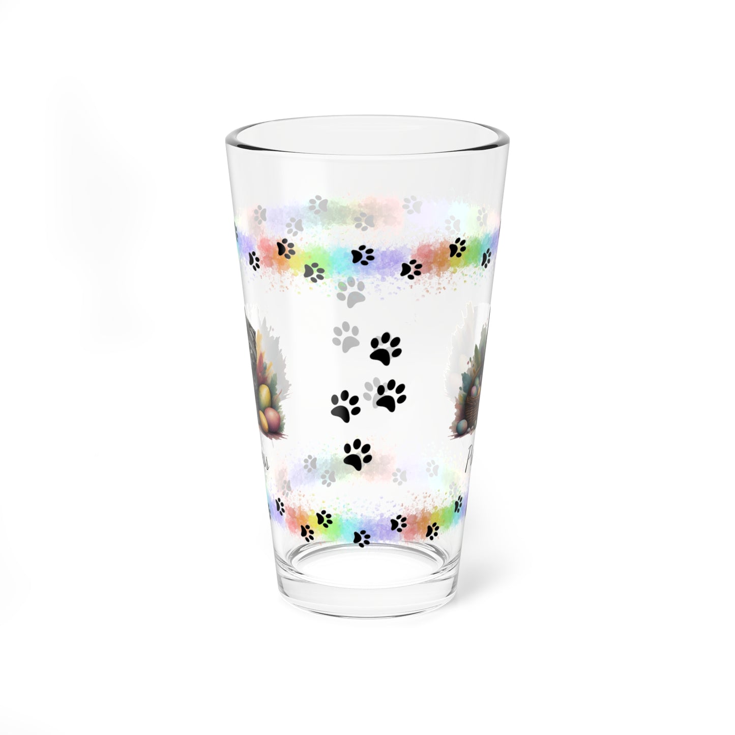Scottish Fold Easter Kitten 16oz Pint Glass - Personalized Cat-Themed Gift, Mental Health Drinkware, Holiday Décor & Easter Celebration