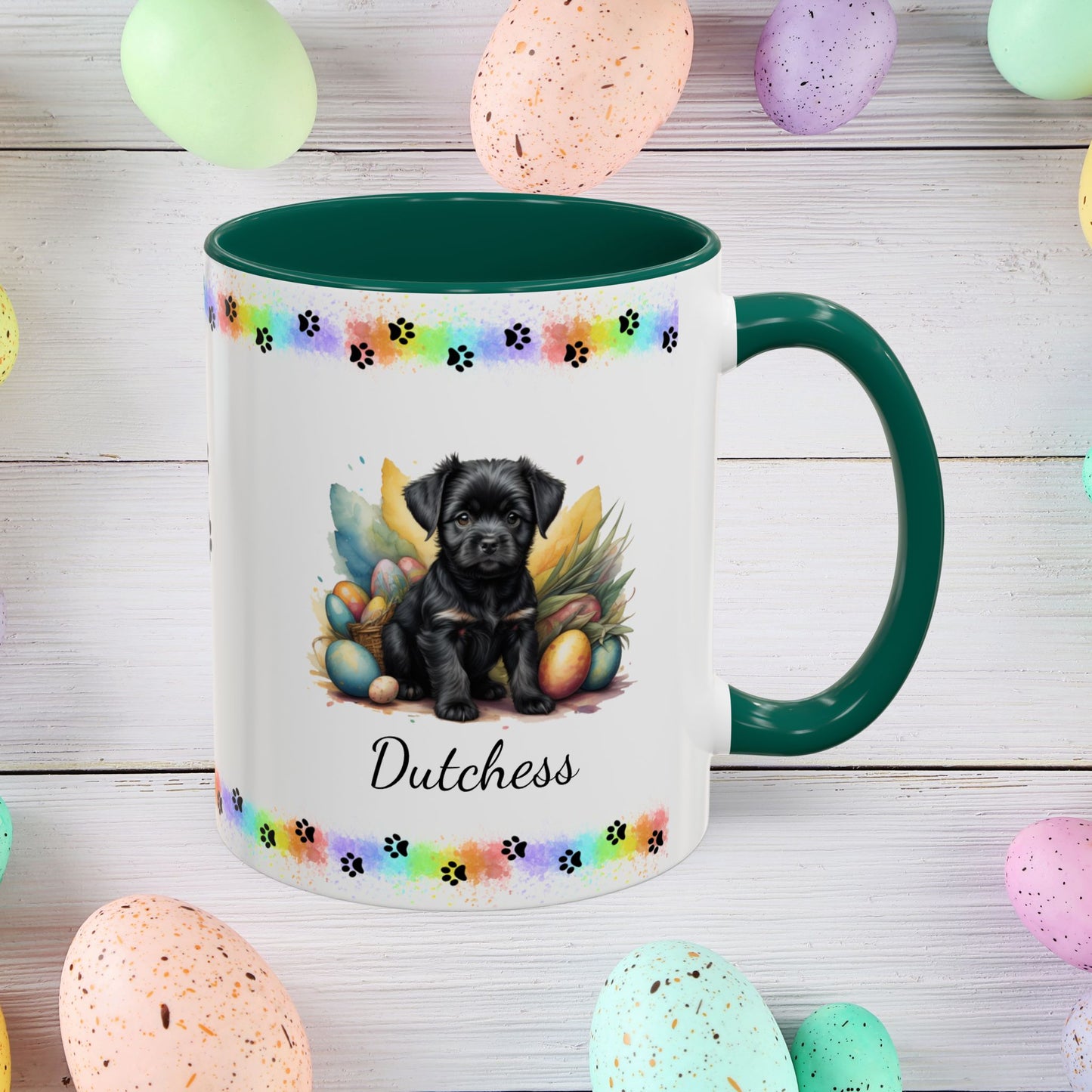 Affenpinscher Easter puppy coffee mug, personalized cute dog gift for mental health support, cozy drinkware