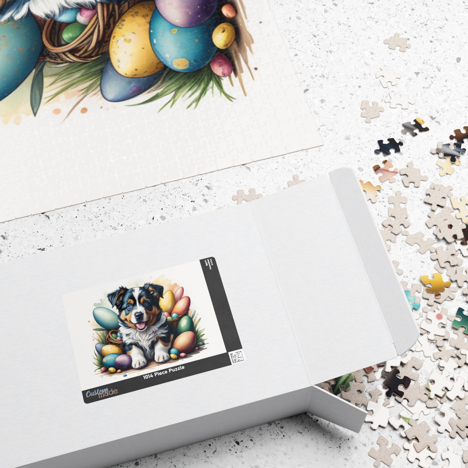 Australian Shepherd Easter Puppy Puzzle - Dog Lovers, Mental Health Benefits, Holiday Fun, Mindfulness, Stress Relief, Festive Gift