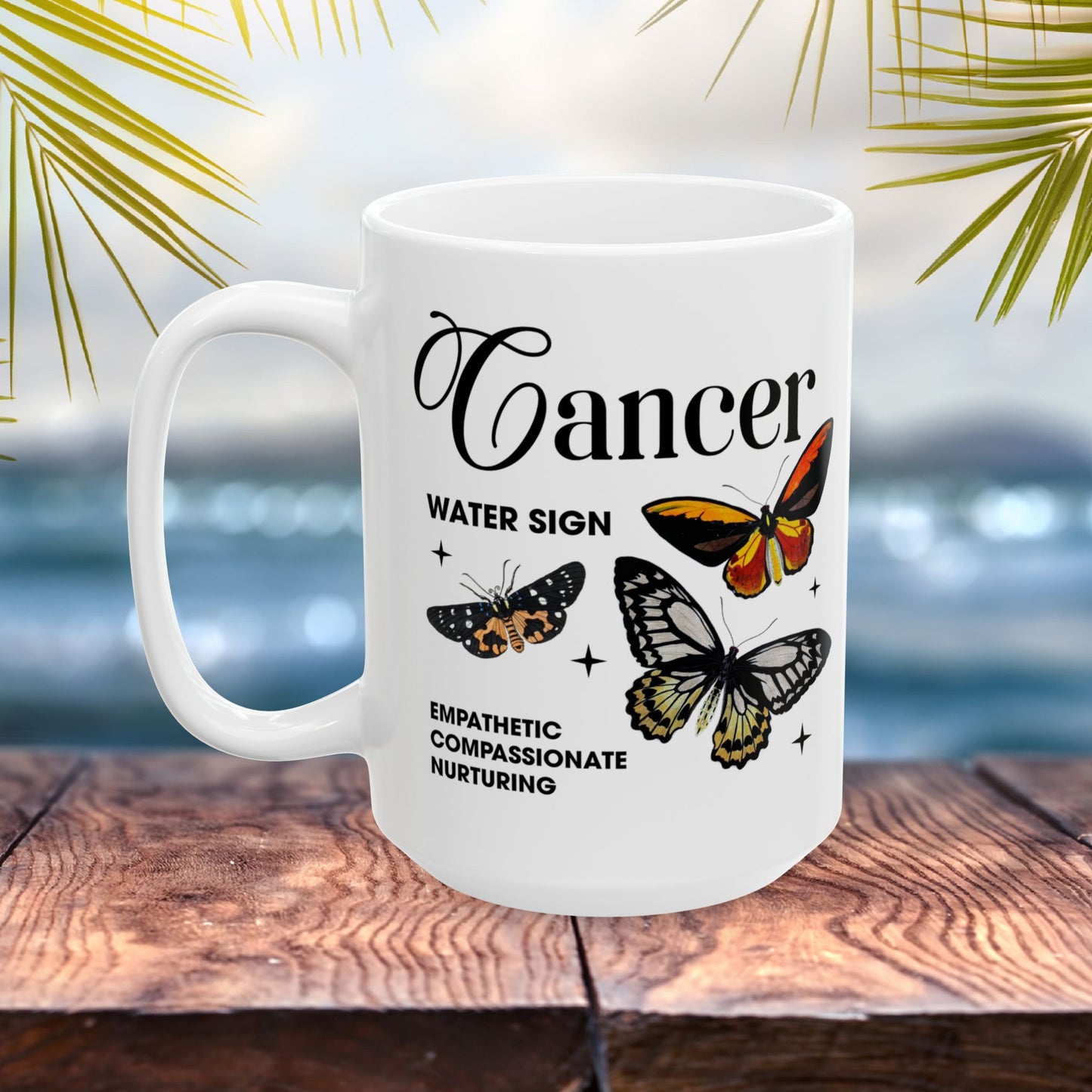 Cancer zodiac mug, personalized astrology coffee mug, zodiac birthday gift for horoscope lovers