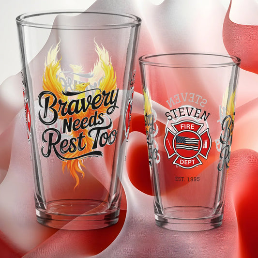 Shop our premium firefighter support pint bravery needs rest from MySisterIsASurvivor.