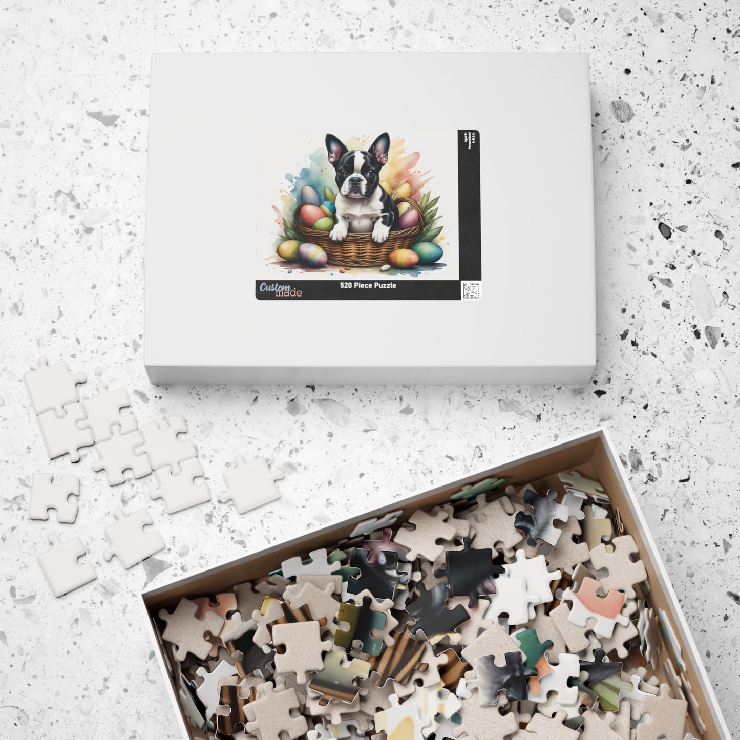 Boston Terrier Easter Puppy Puzzle - Dog Lovers, Mental Health Benefits, Holiday Fun, Mindfulness, Stress Relief, Festive Gift