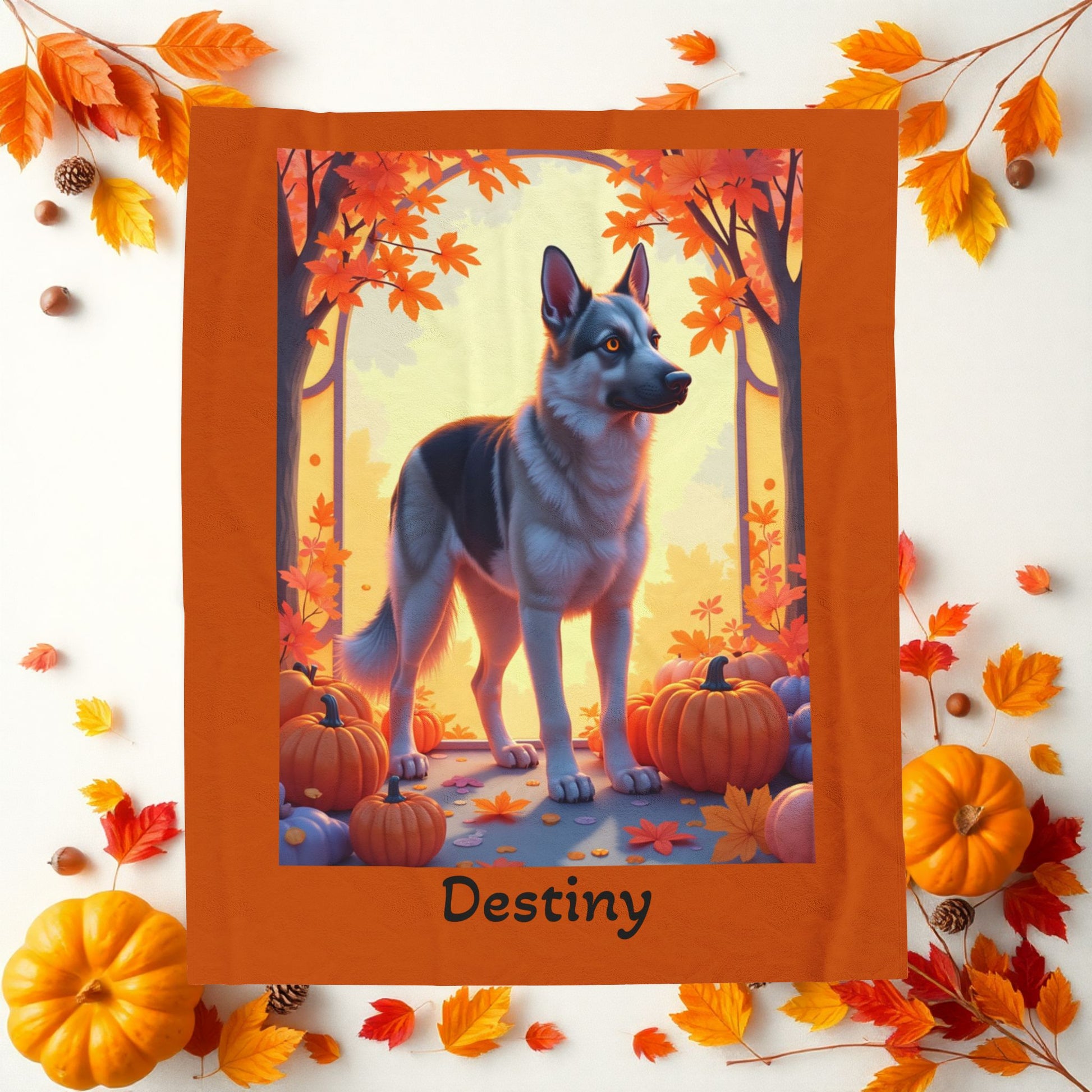 German Shepherd Black & Silver Coat Velveteen Blanket, Custom Plush Dog Throw, GSD Lover Gift