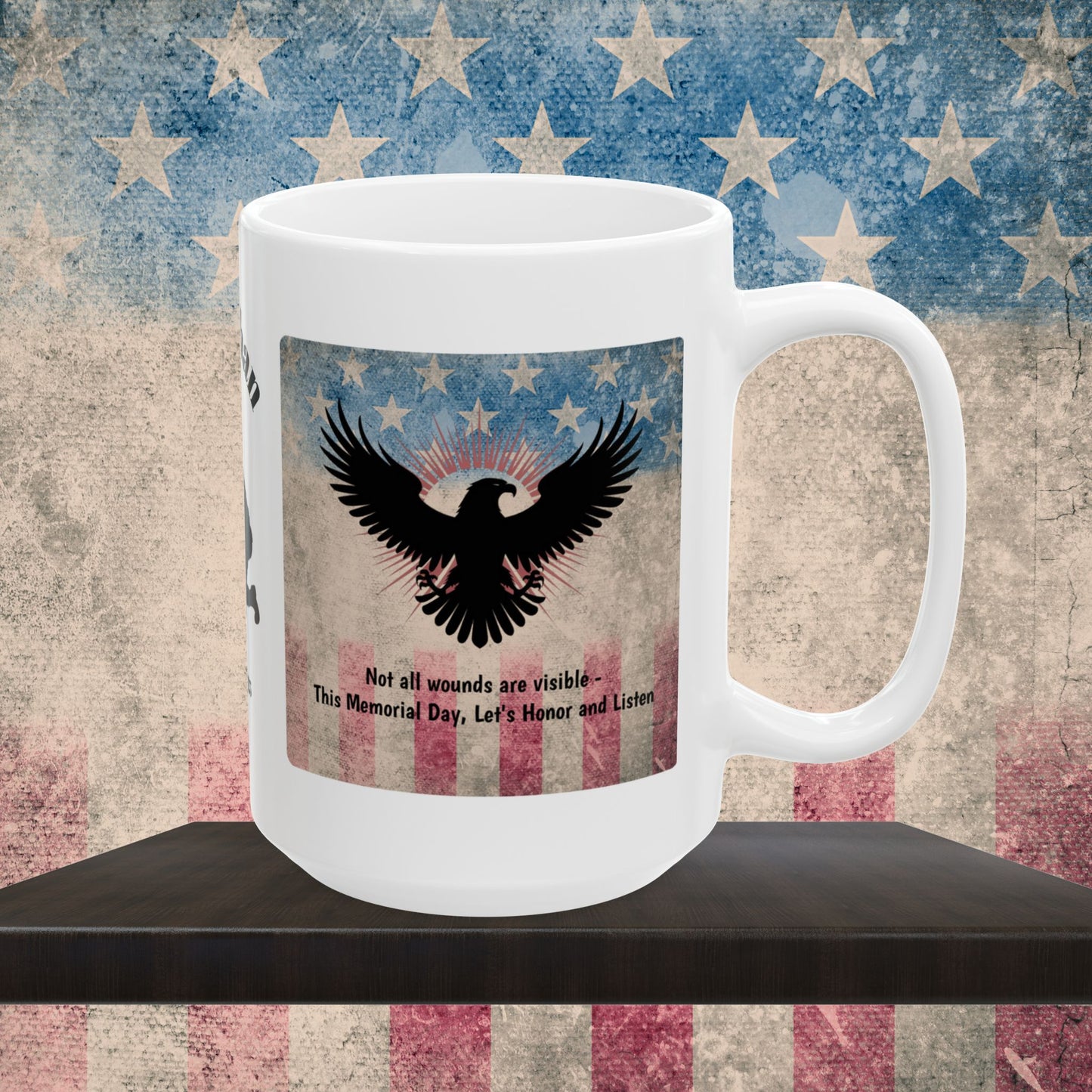 Personalized Memorial Day Mug - "Not All Wounds Are Visible" PTSD Support Tribute