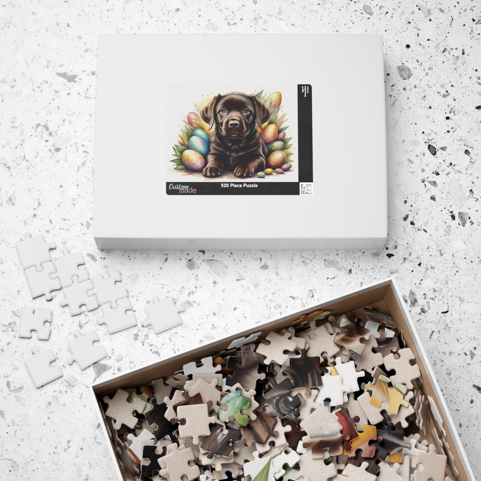 Chocolate Labrador Easter Puppy Puzzle - Dog Lovers, Mental Health Benefits, Holiday Fun, Mindfulness, Stress Relief, Festive Gift