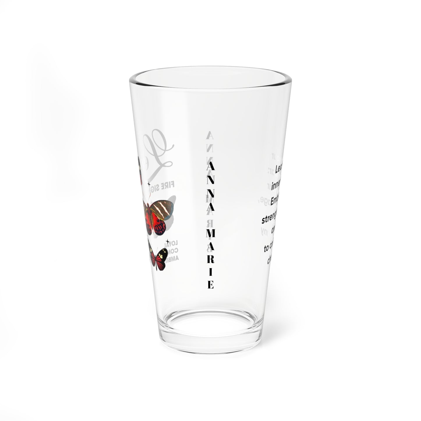 Leo personalized astrology pint glass, 16oz zodiac horoscope birthday drinkware gift for star sign fans