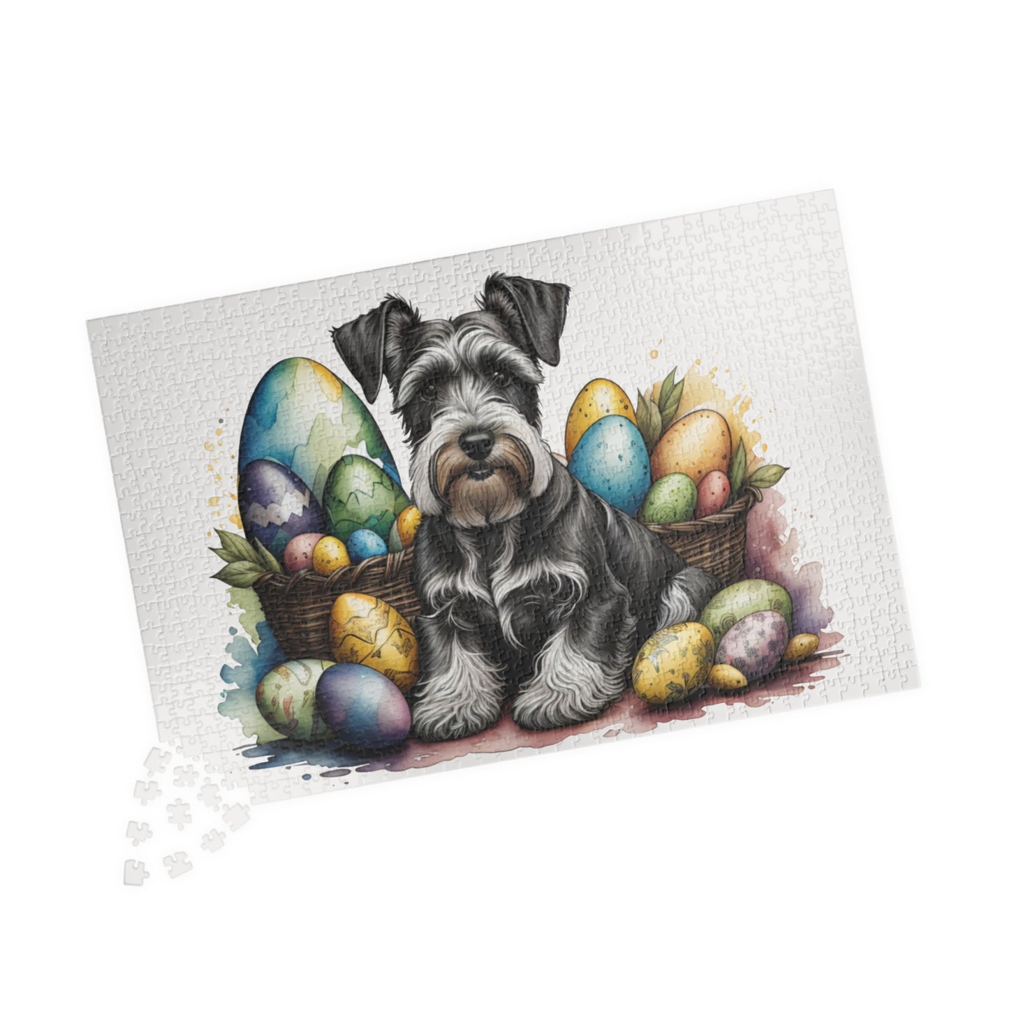 Schnauzer (Gray) Easter Puppy Puzzle - Dog Lovers, Mental Health Benefits, Holiday Fun, Mindfulness, Stress Relief, Festive Gift