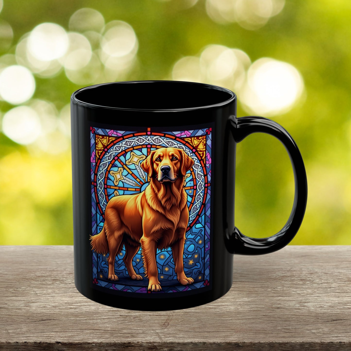 Red Golden Retriever personalized stained glass dog mug, custom gift for Golden Retriever parents