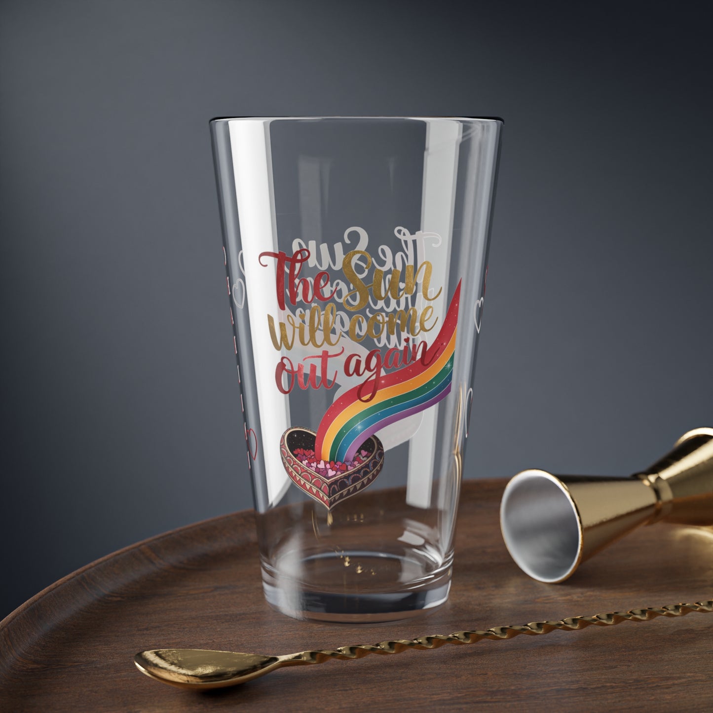 The Sun Will Come Out Again: Personalized Valentine's Day Affirmation Pint Glass – Valentine's Day Self-Care Gift, Mindful Positivity Drinkware