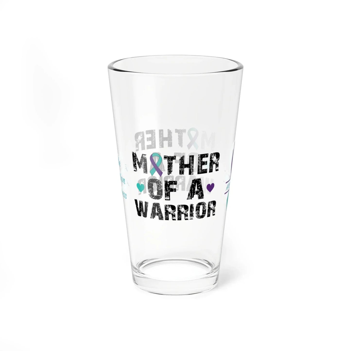 Shop our premium mother of a warrior suicide prevention awareness pint glass 16oz from MySisterIsASurvivor.