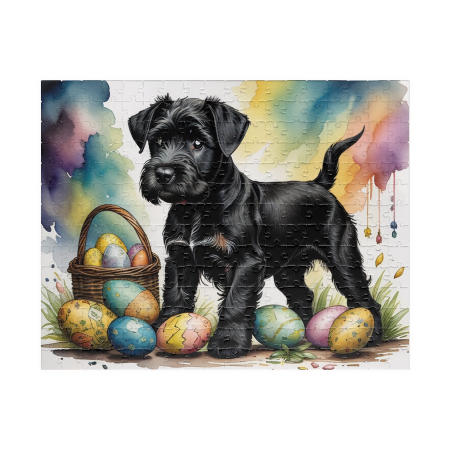 Schnauzer (Black) Easter Puppy Puzzle - Dog Lovers, Mental Health Benefits, Holiday Fun, Mindfulness, Stress Relief, Festive Gift
