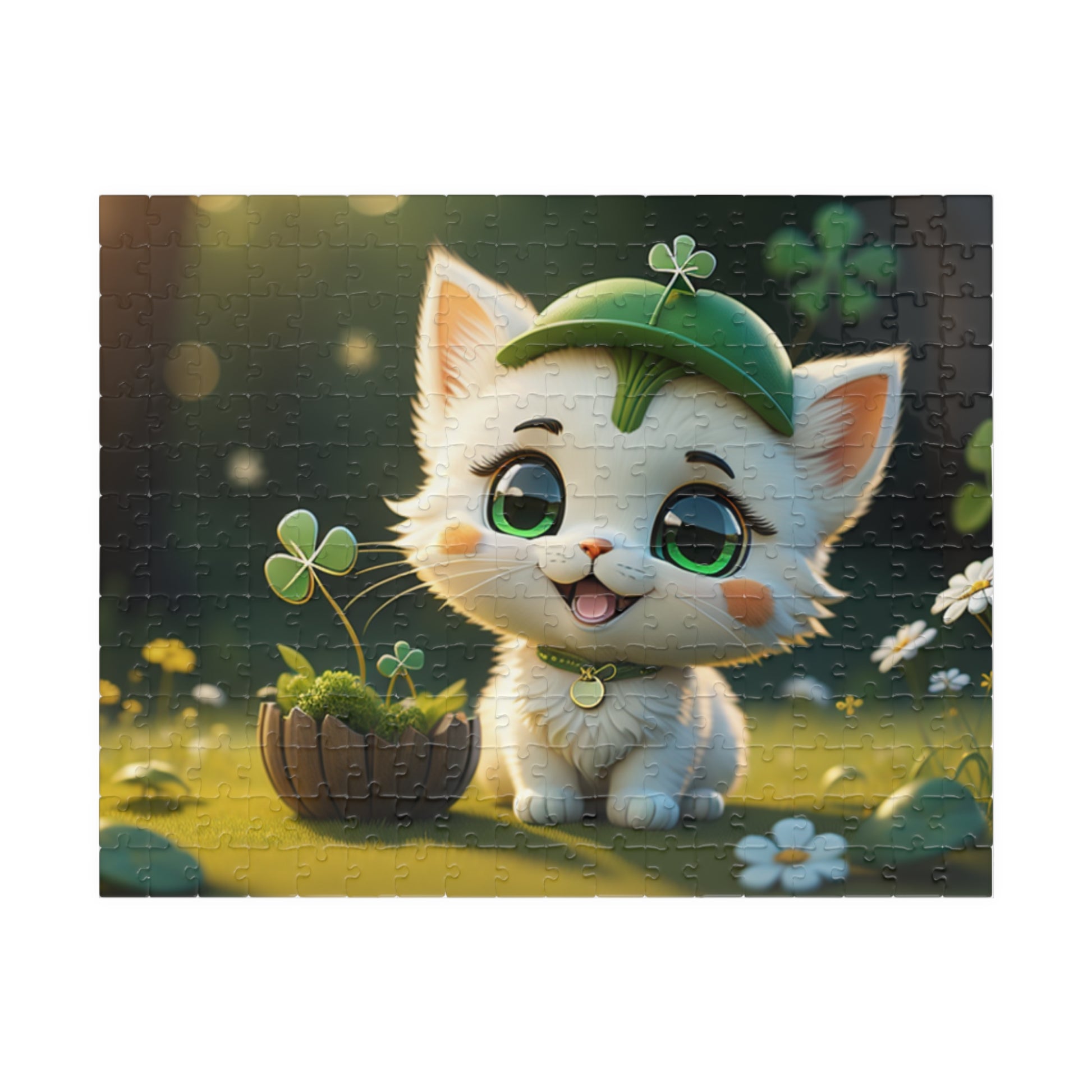 Clover Comfort Cat - St. Patrick's Day Mental Health Puzzle