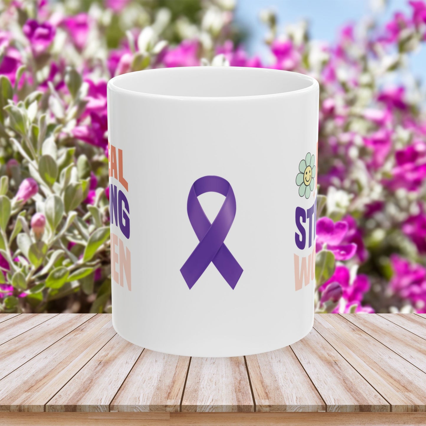 Real Strong Women Ceramic Mug - Empowerment for Domestic Violence Survivors