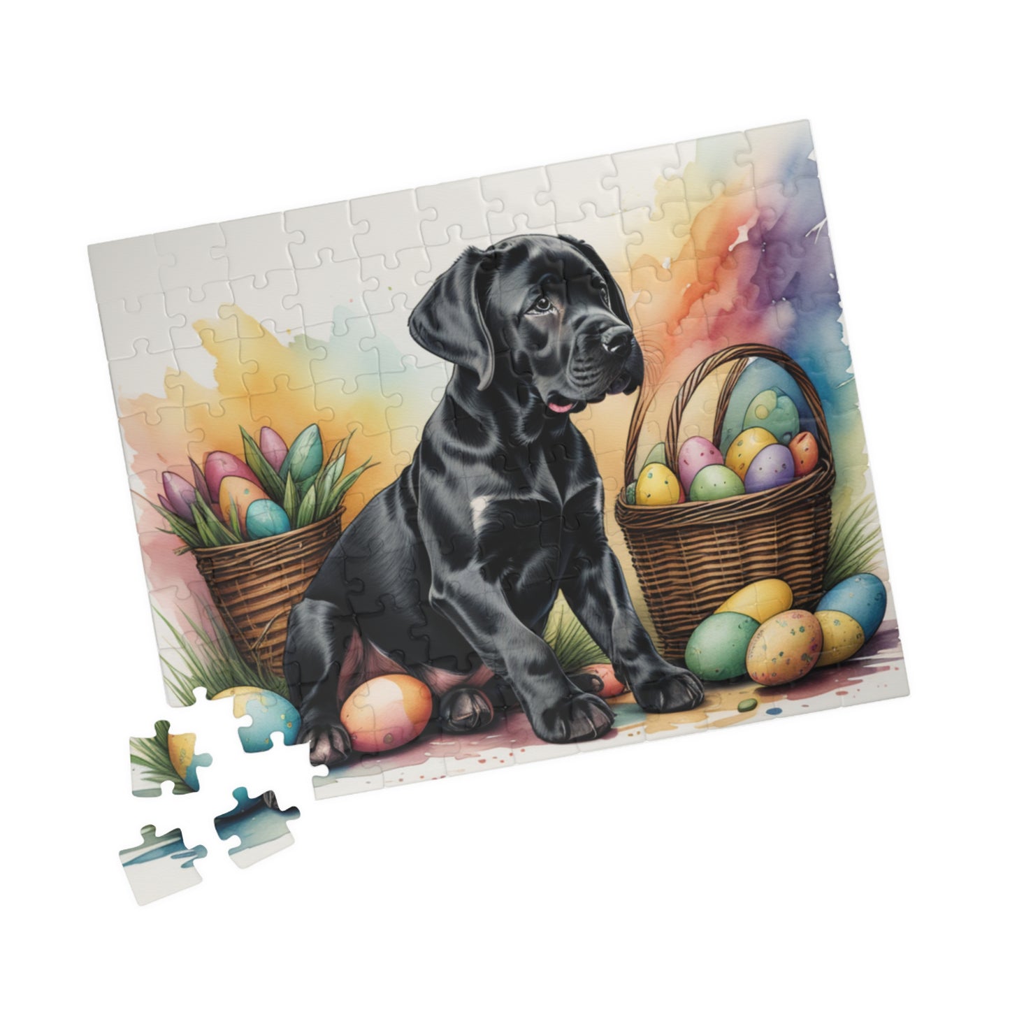 Great Dane (Black) Easter Puppy Puzzle - Dog Lovers, Mental Health Benefits, Holiday Fun, Mindfulness, Stress Relief, Festive Gift