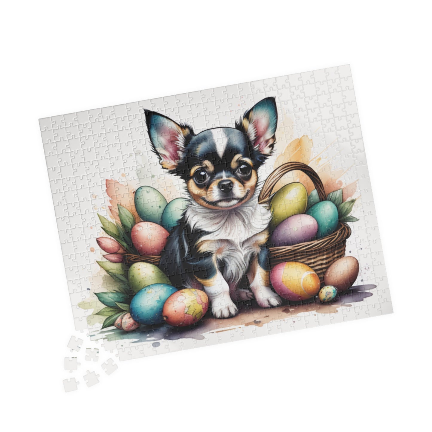 Chihuahua (Blue Tri) Easter Puppy Puzzle - Dog Lovers, Mental Health Benefits, Holiday Fun, Mindfulness, Stress Relief, Festive Gift