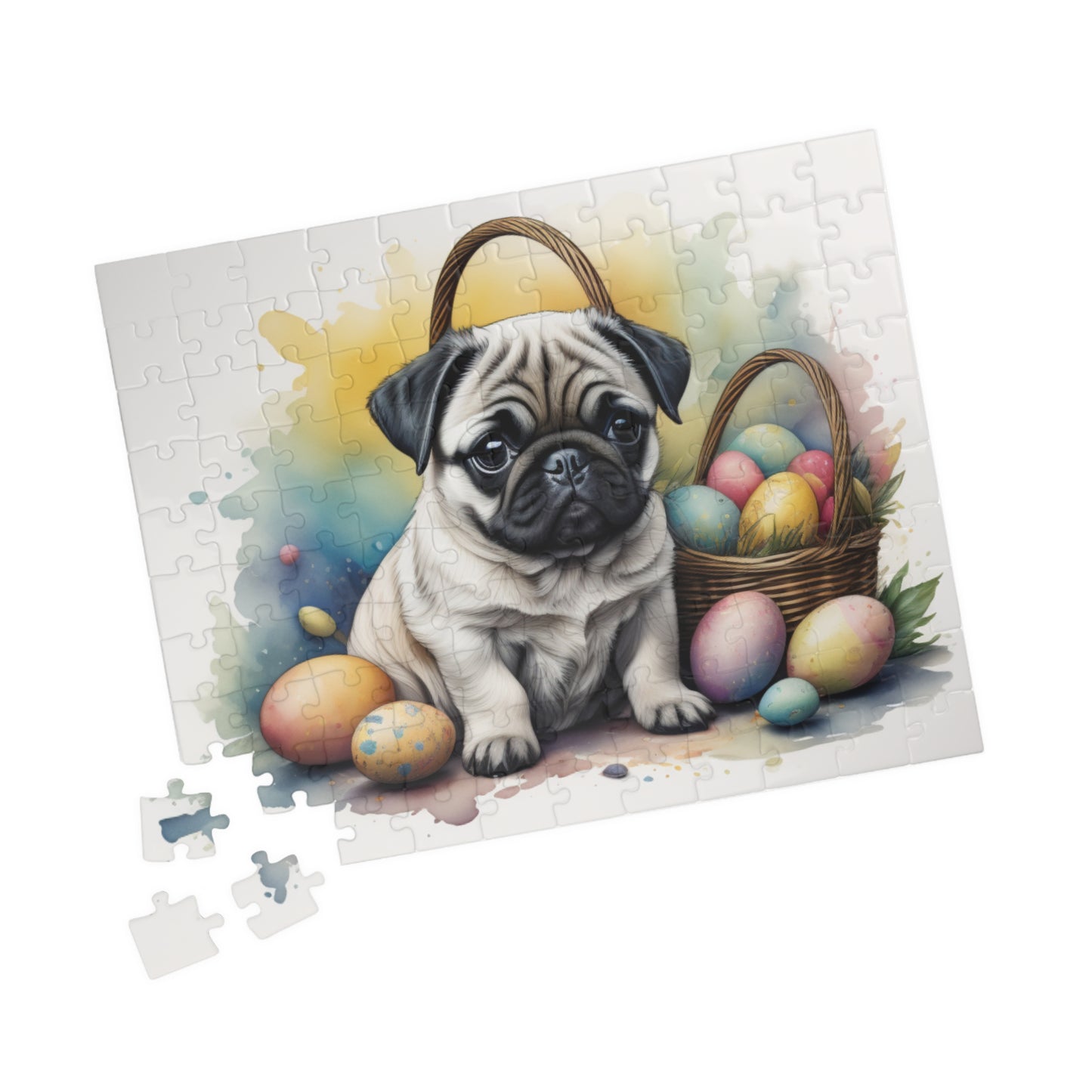Pug Easter Puppy Puzzle - Dog Lovers, Mental Health Benefits, Holiday Fun, Mindfulness, Stress Relief, Festive Gift