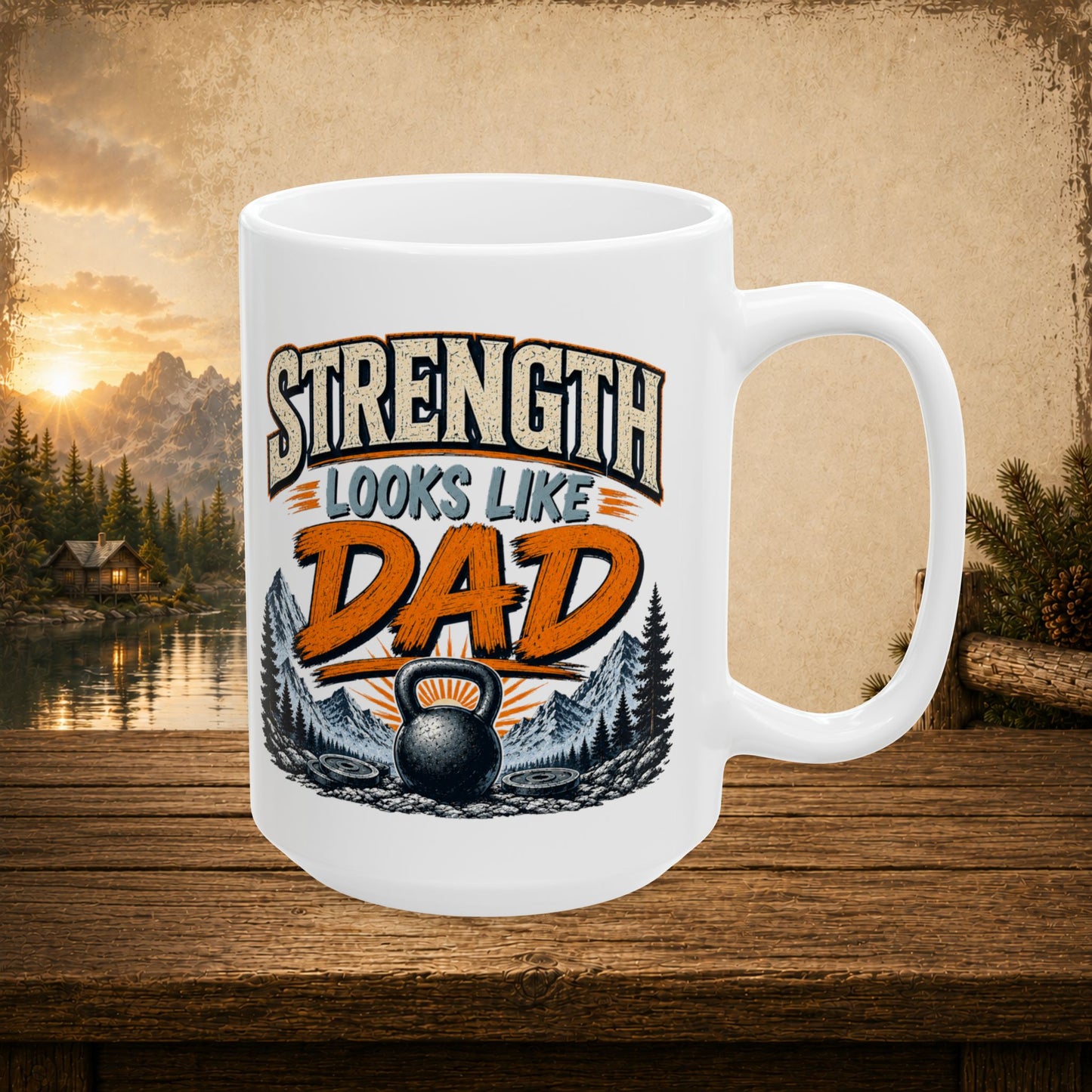 Strength looks like dad personalized mug, powerful Father’s Day gift for dad