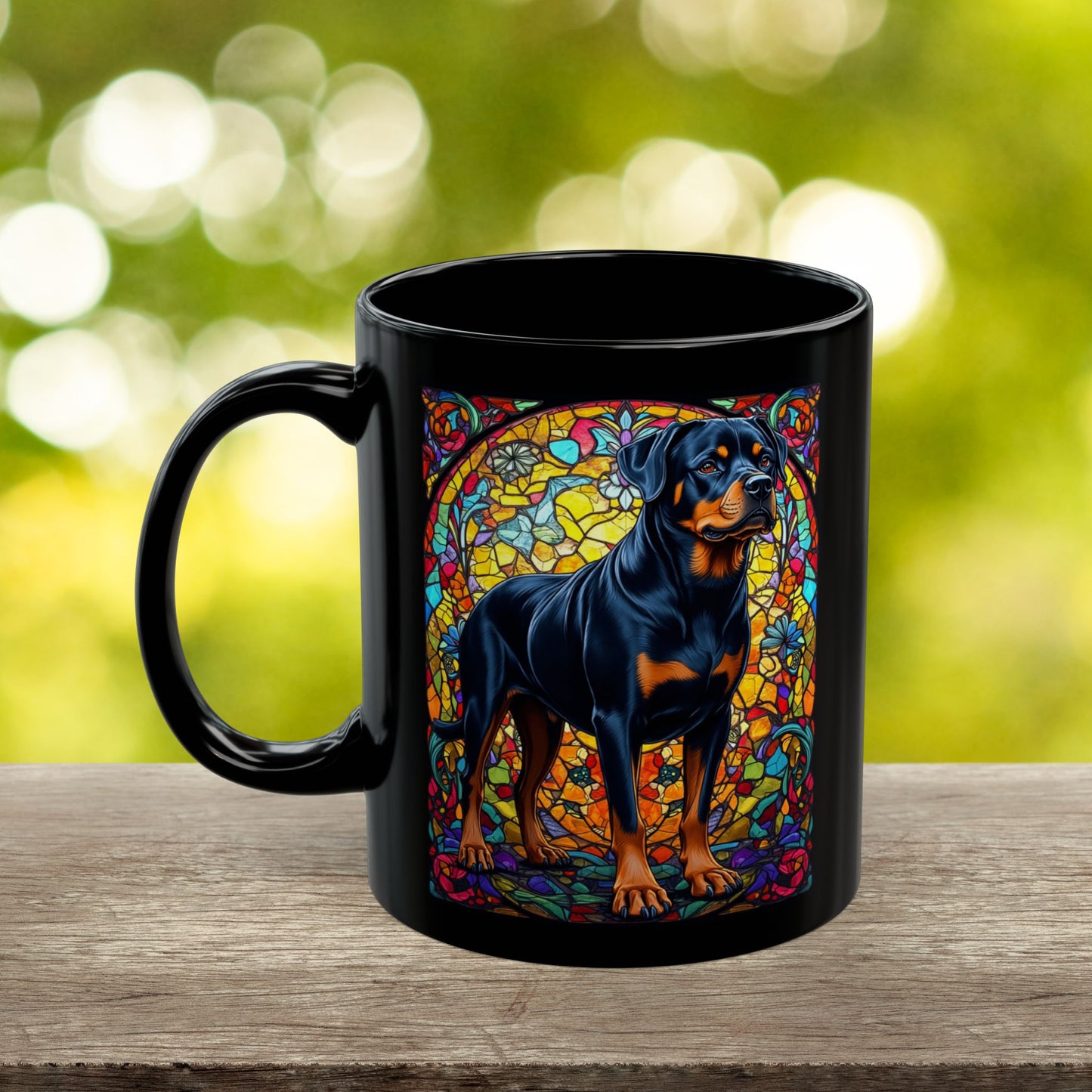 Rottweiler (Black & Rust) Personalized Mug, Pet Lover Mug, Dog Coffee Mug, Custom Name Mug, Dog Lover Gift, Dog-Themed Mug, Rottie Mug