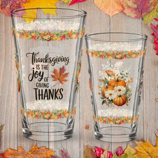 Shop our premium thanksgiving is the joy thanksgiving pint glass 16oz from MySisterIsASurvivor.