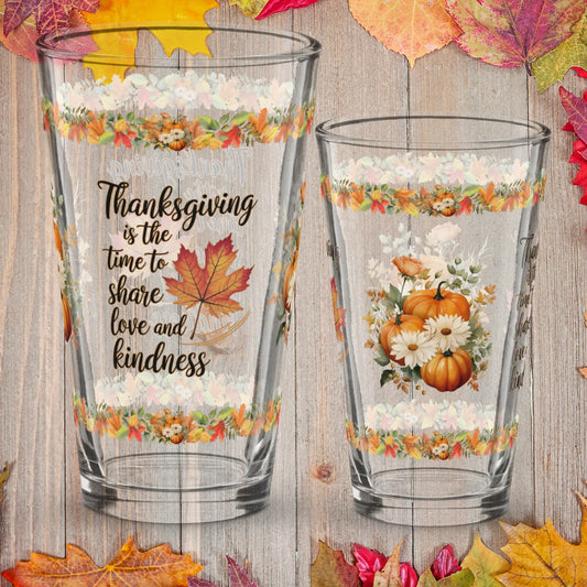 Shop our premium thanksgiving is the time thanksgiving pint glass 16oz from MySisterIsASurvivor.