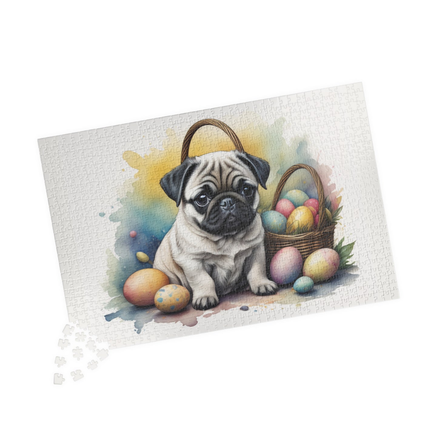 Pug Easter Puppy Puzzle - Dog Lovers, Mental Health Benefits, Holiday Fun, Mindfulness, Stress Relief, Festive Gift